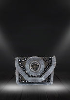 Athira - Silver Grey Mirror - Banjara Bags