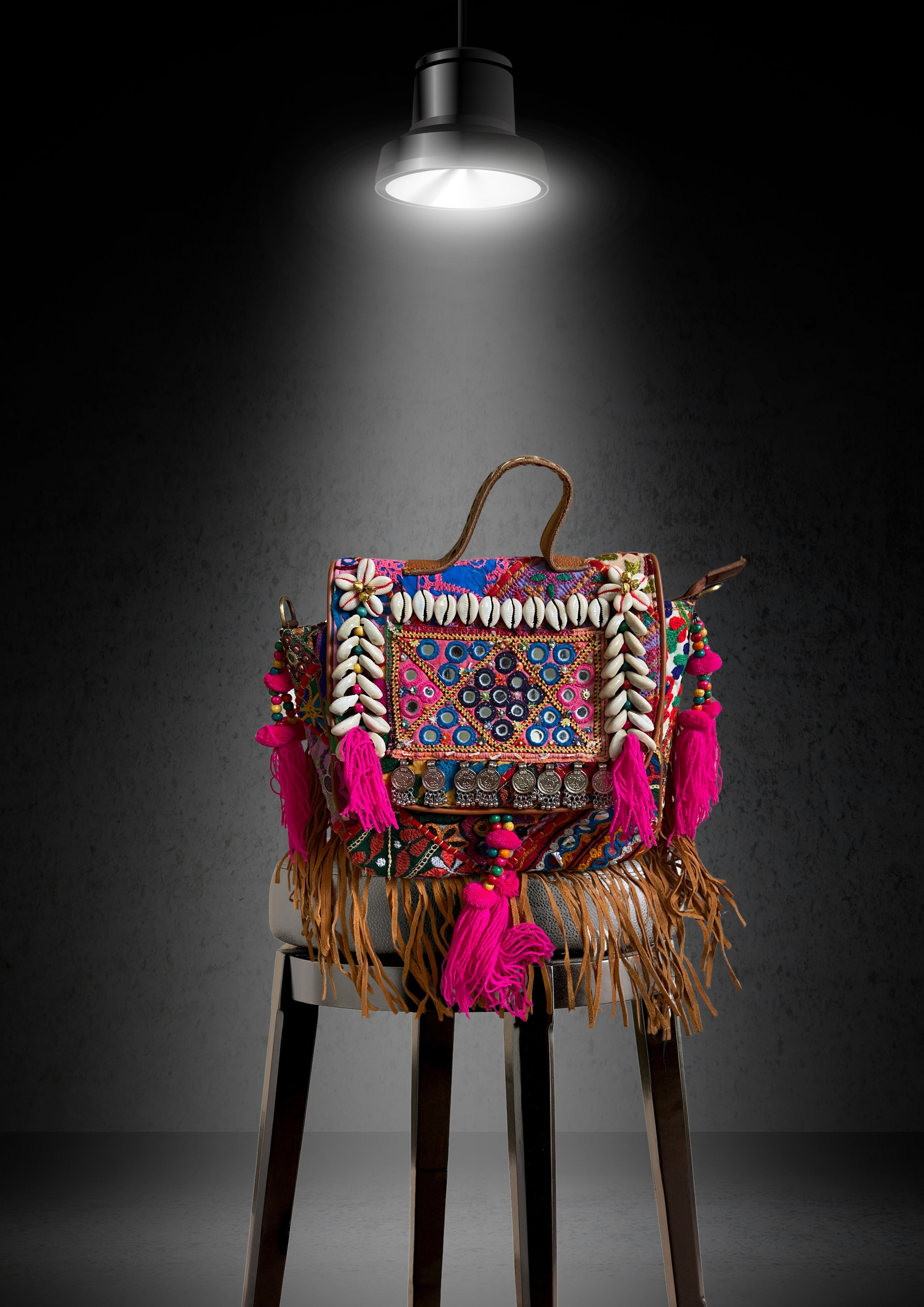 Ruhi Luxe Cowgirl Sling with Mirrorwork - Banjara Bags