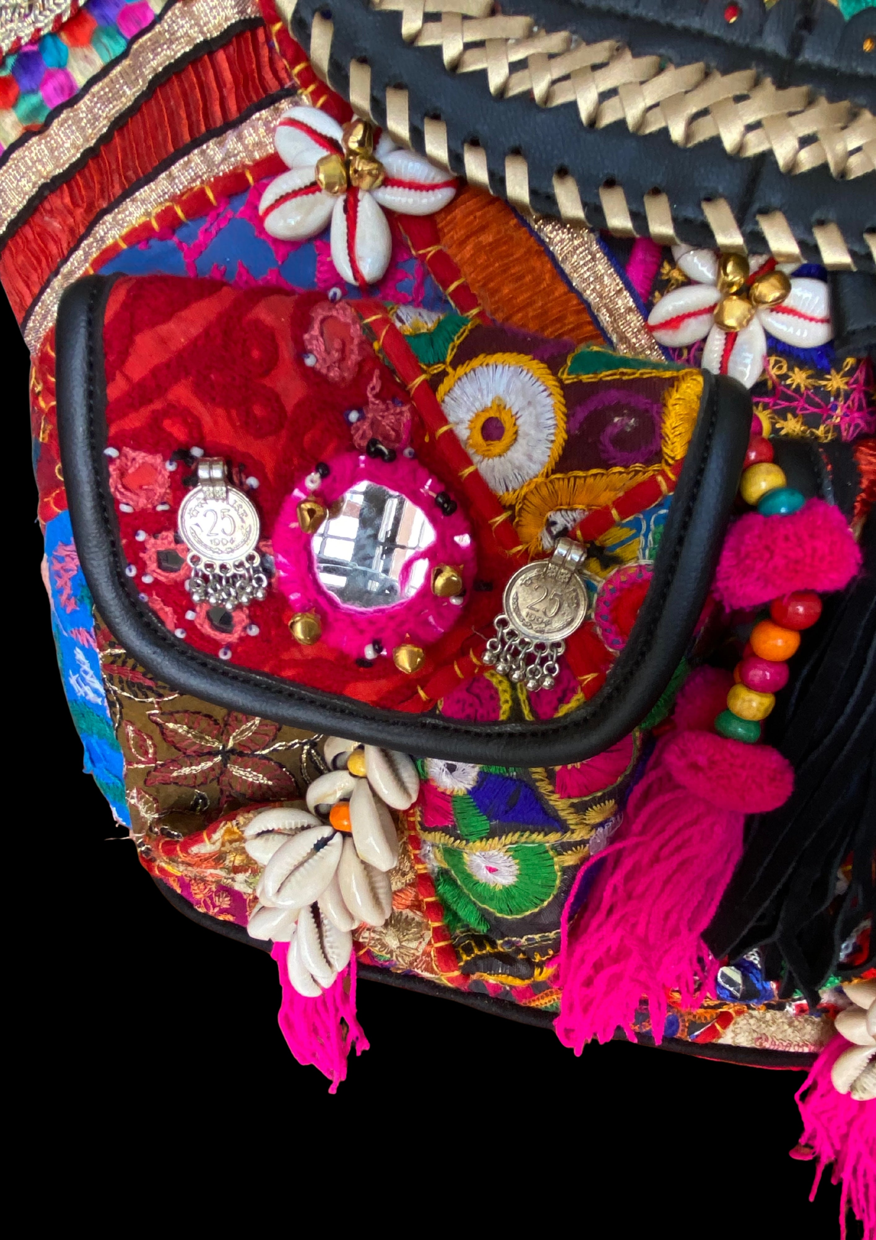 Azure Designer Backpack Microbead Medallion - Carry Culture - Banjara Bags