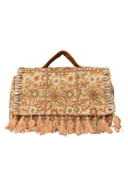 Ruhi - Luxury Handheld in Beige Floral - Banjara Bags