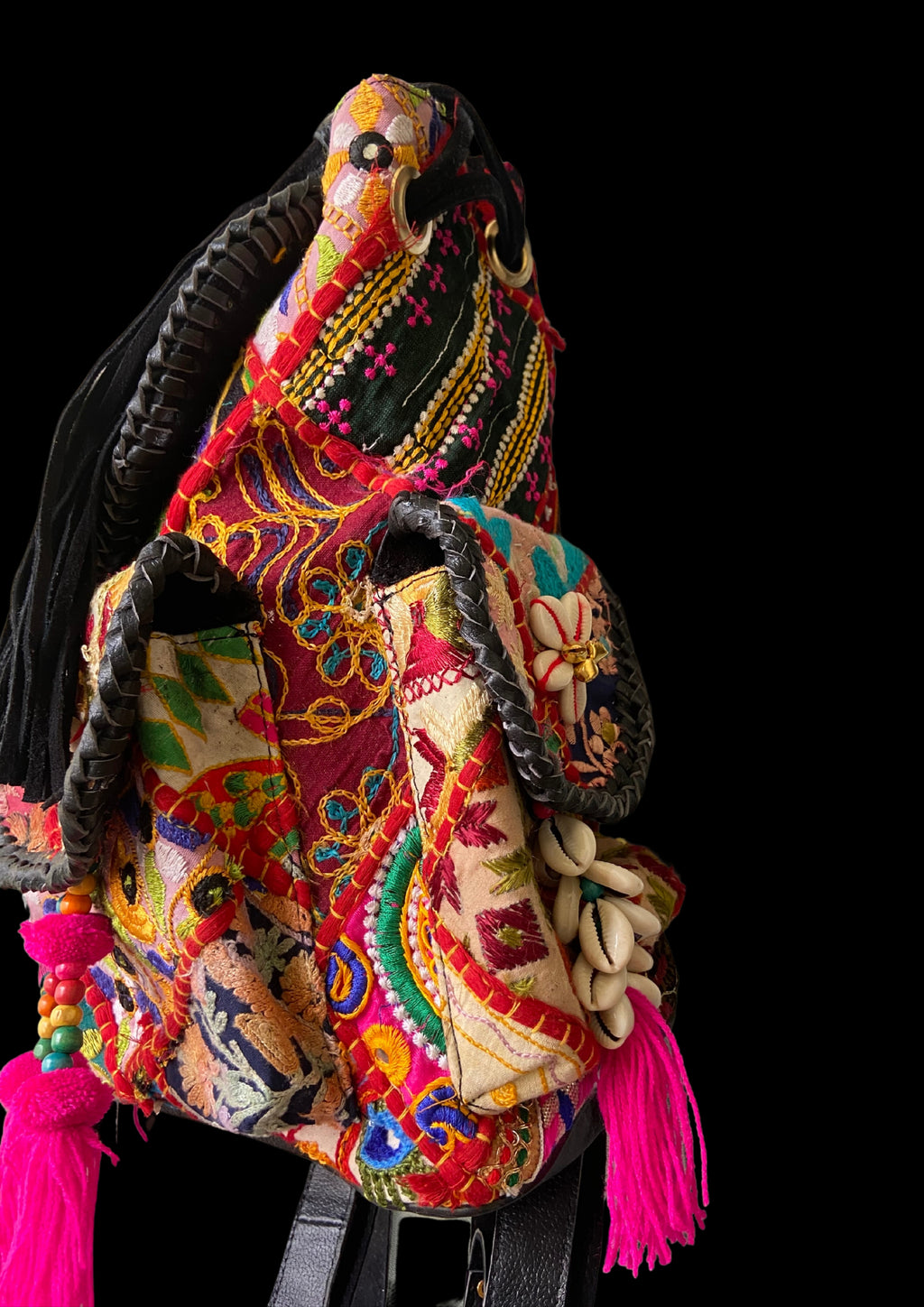 Azure Designer Backpack Sterling Silver Medallion - Carry Culture - Banjara Bags