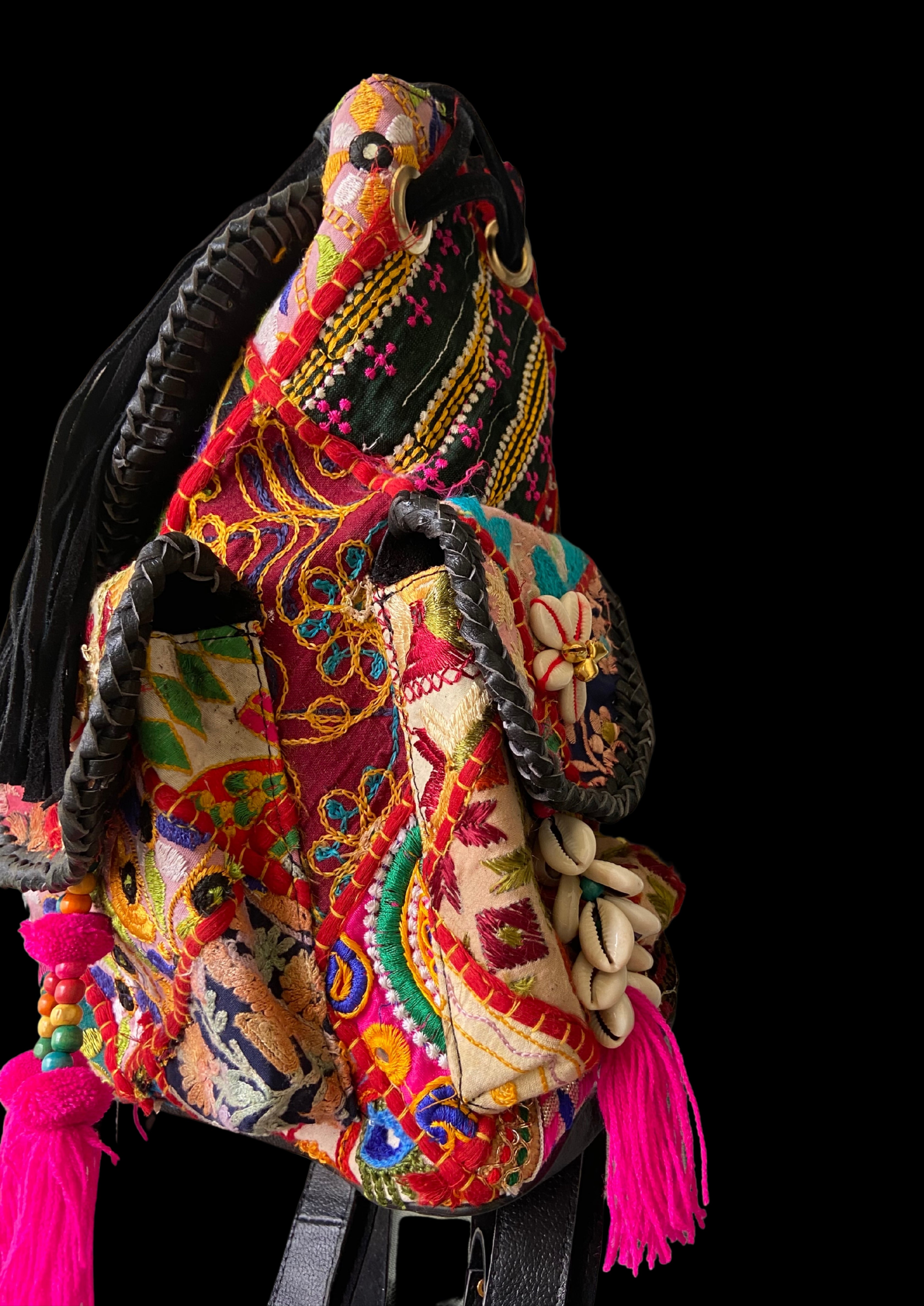 Azure Designer Backpack Sterling Silver Medallion - Carry Culture - Banjara Bags