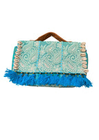 Ruhi - Luxury Handheld in Cyan Blue - Banjara Bags