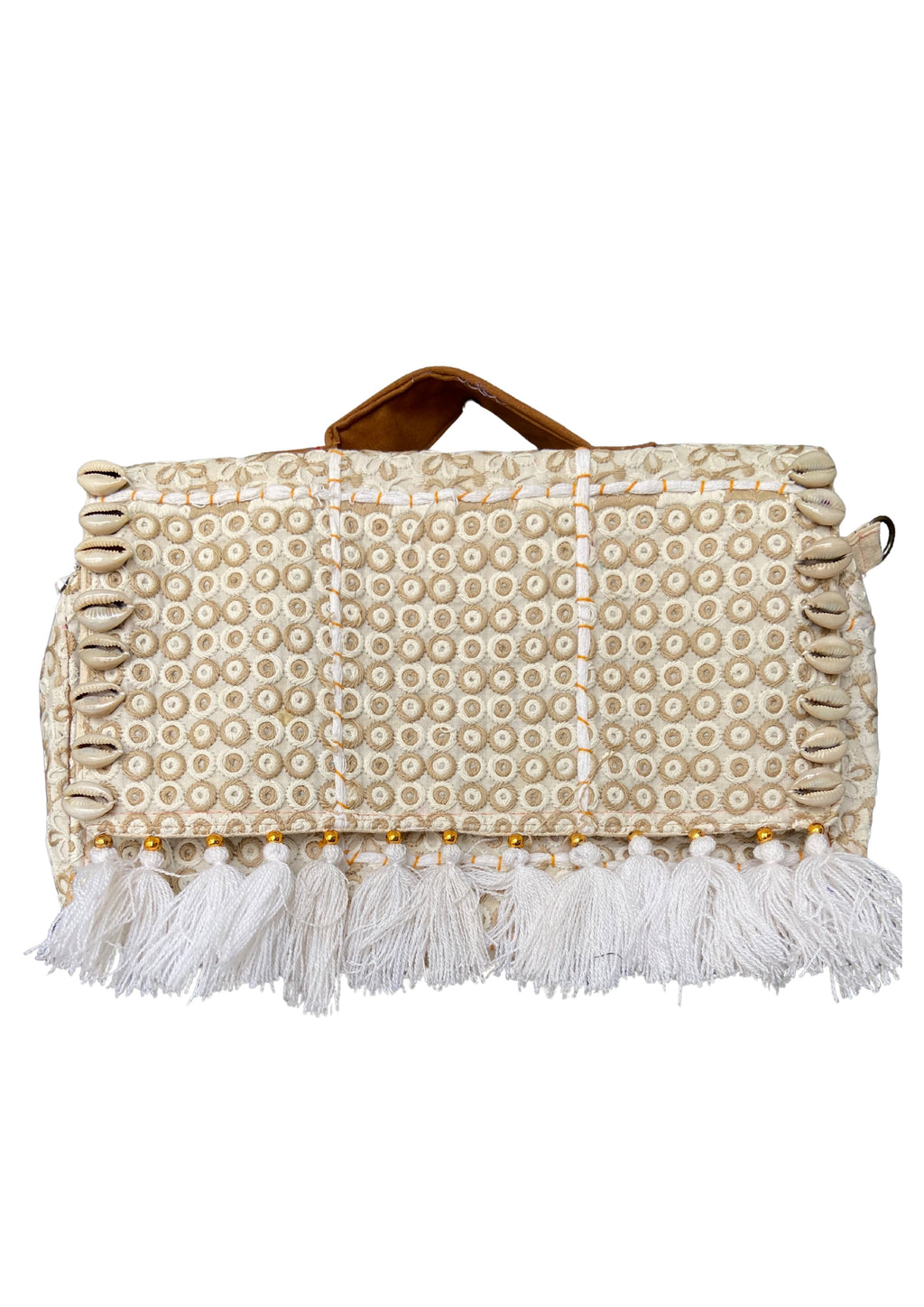 Ruhi - Luxury Handheld in Pearl White - Banjara Bags