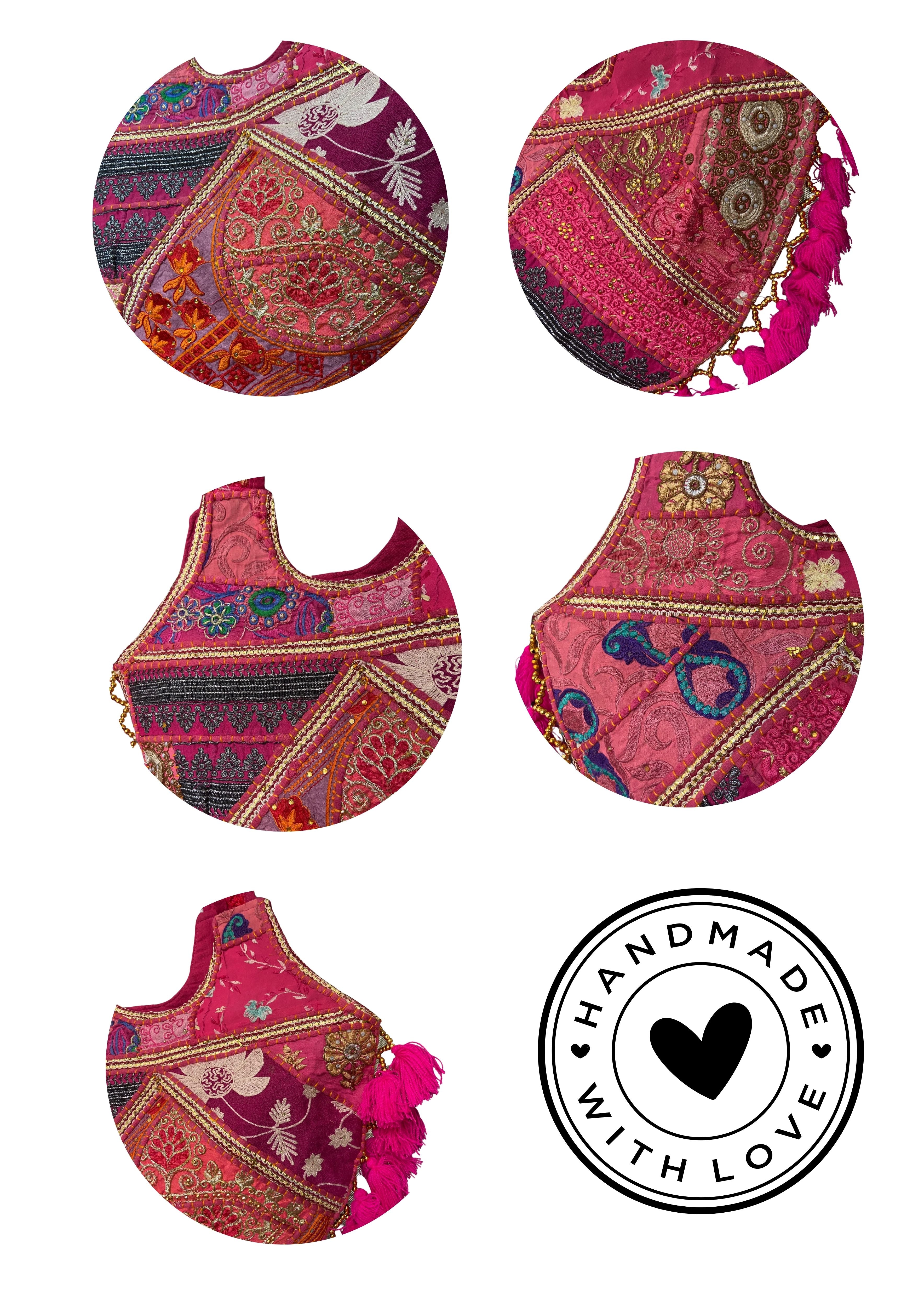 Mithra - Rani Pink Tassles - Banjara Bags