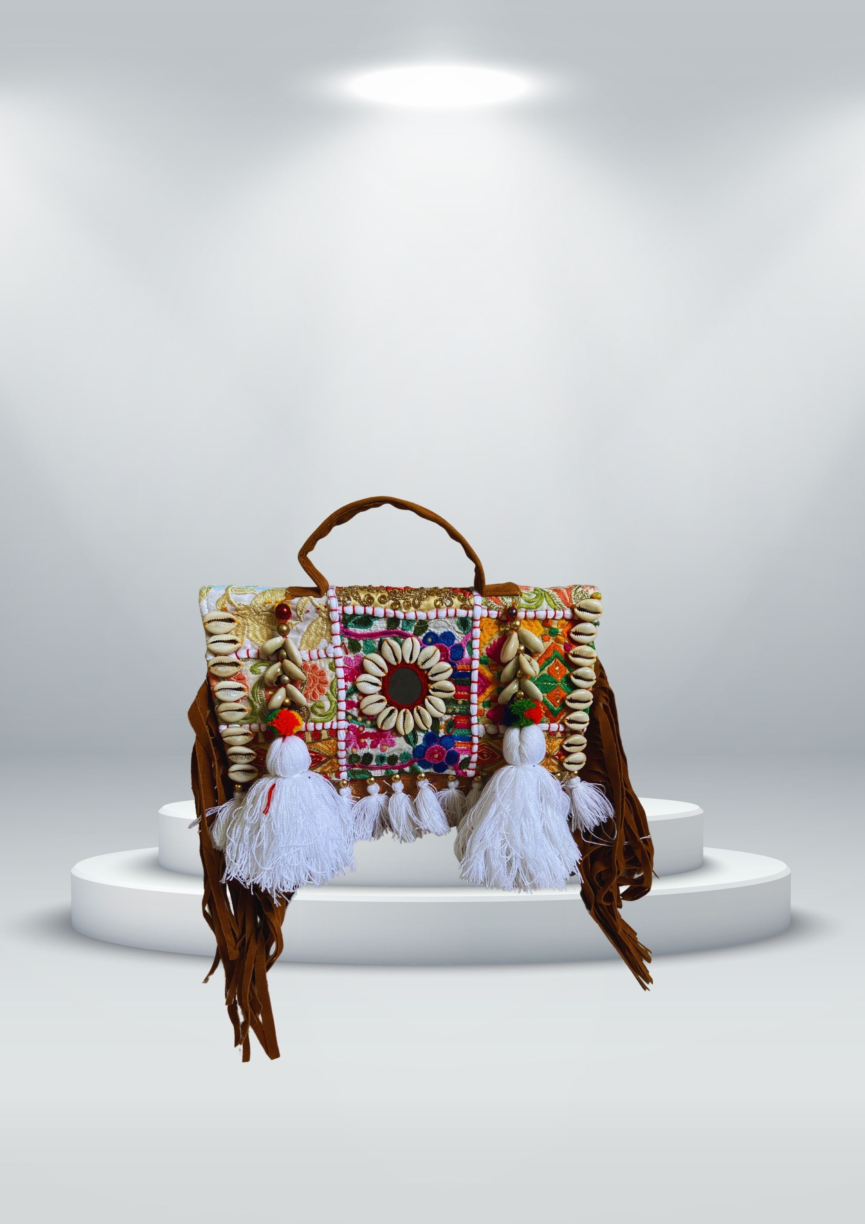 Ruhi - Soulful Elegance In Pearl White Tassels - Banjara Bags