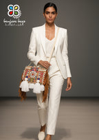 Ruhi - Soulful Elegance In Pearl White Tassels - Banjara Bags