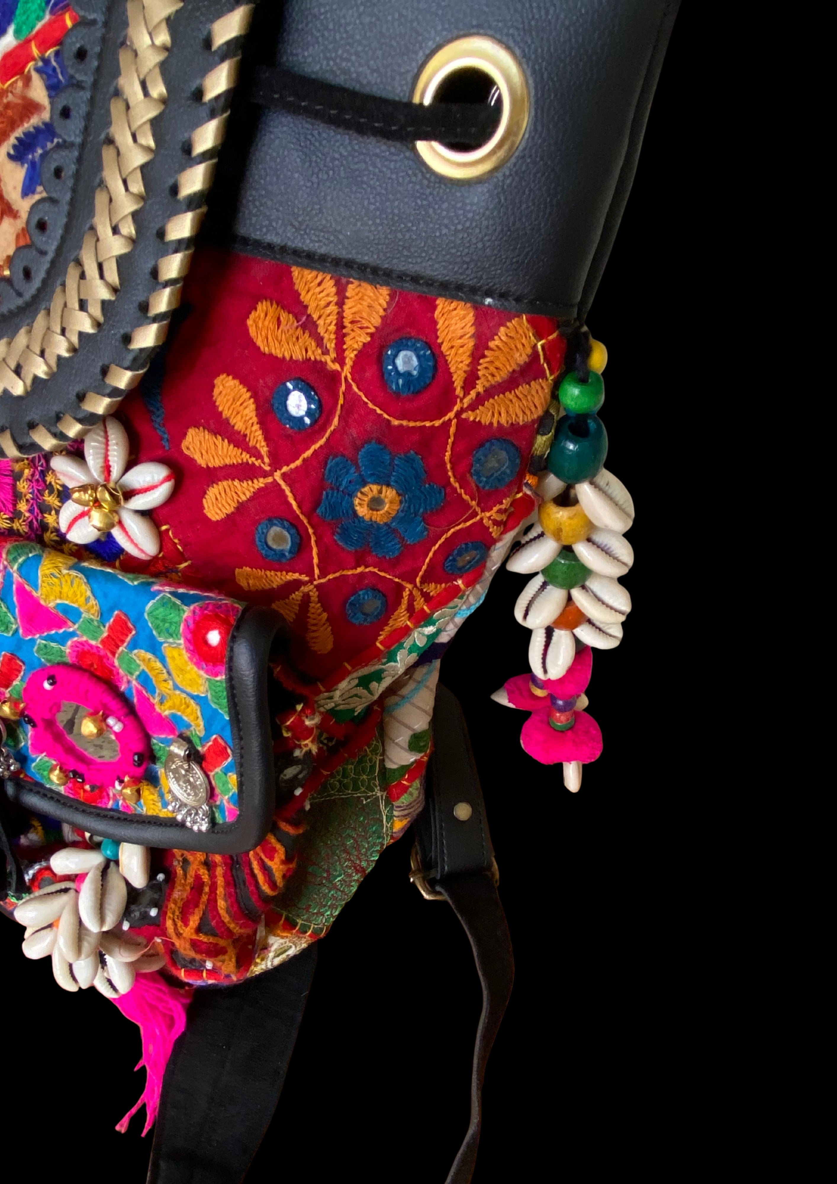 Azure Designer Backpack Microbead Medallion - Carry Culture - Banjara Bags