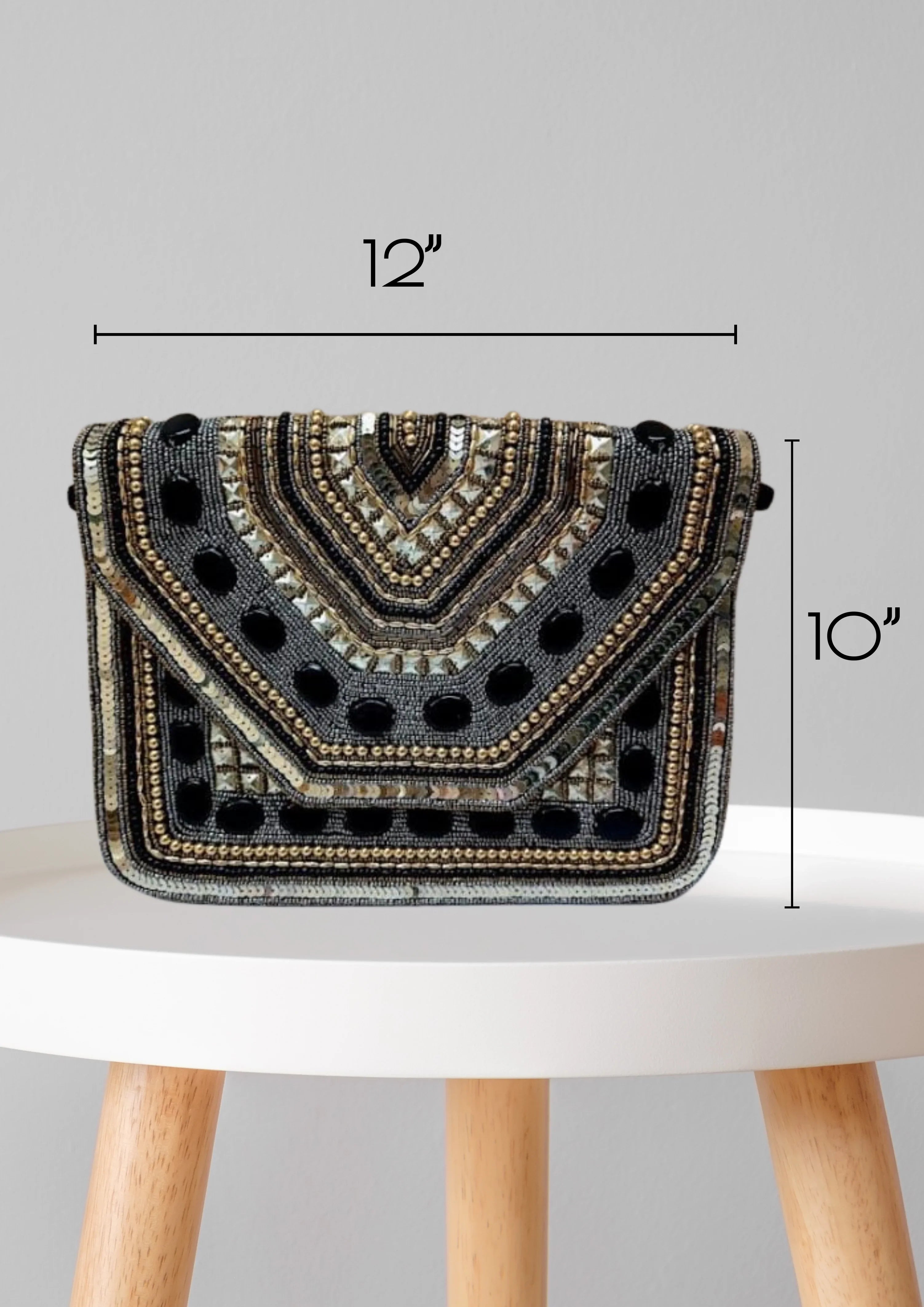 Athira - Black Beaded - Banjara Bags
