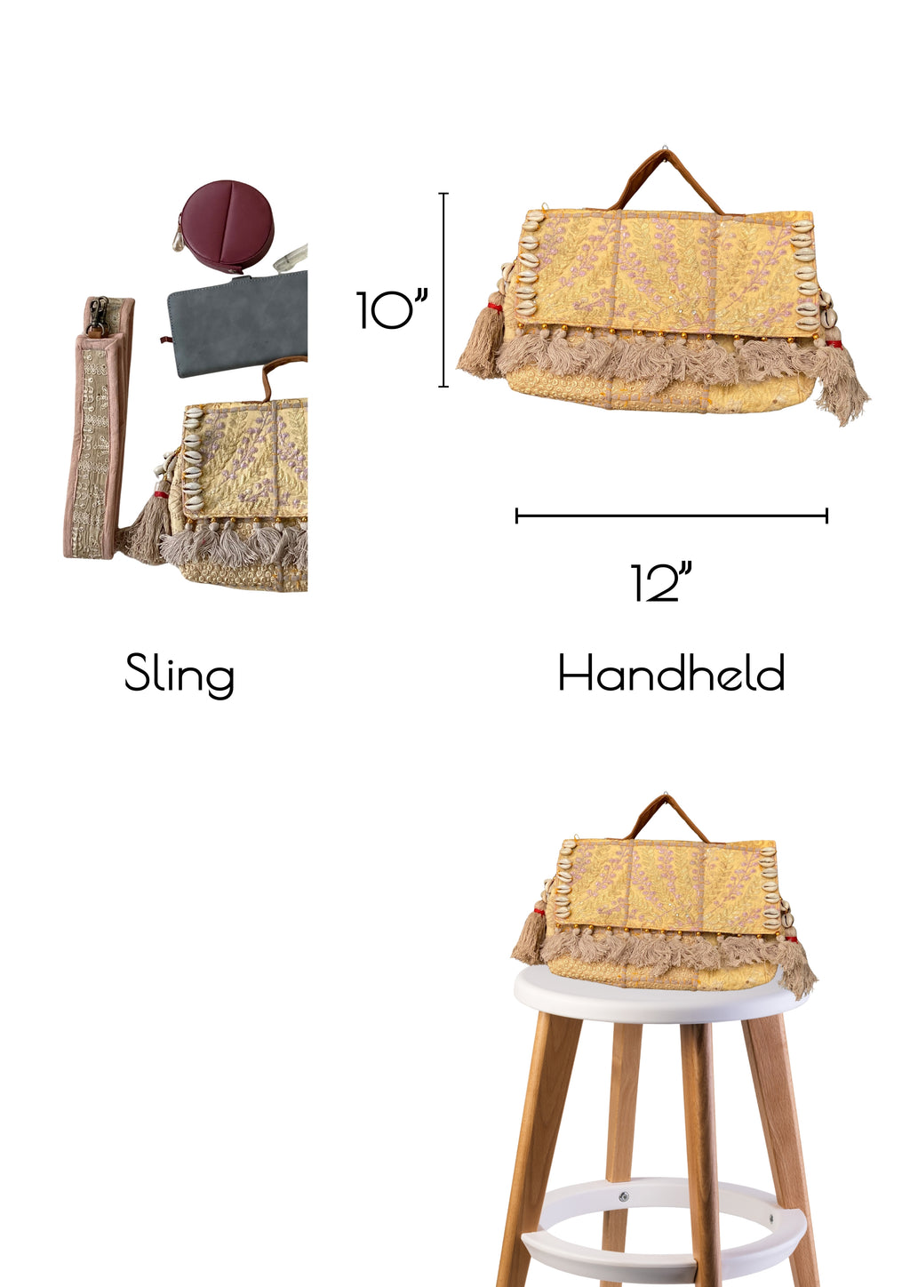 Ruhi - Soulful Elegance in Beige Gold - Banjara Bags