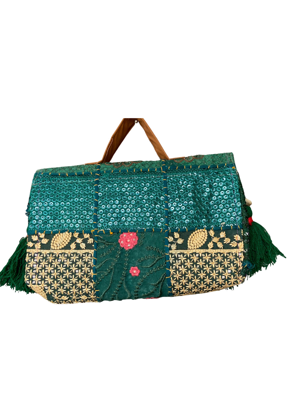 Ruhi - Luxury Handheld in Emerald Green - Banjara Bags