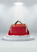Ruhi - Luxury Handheld in Maroon - Banjara Bags