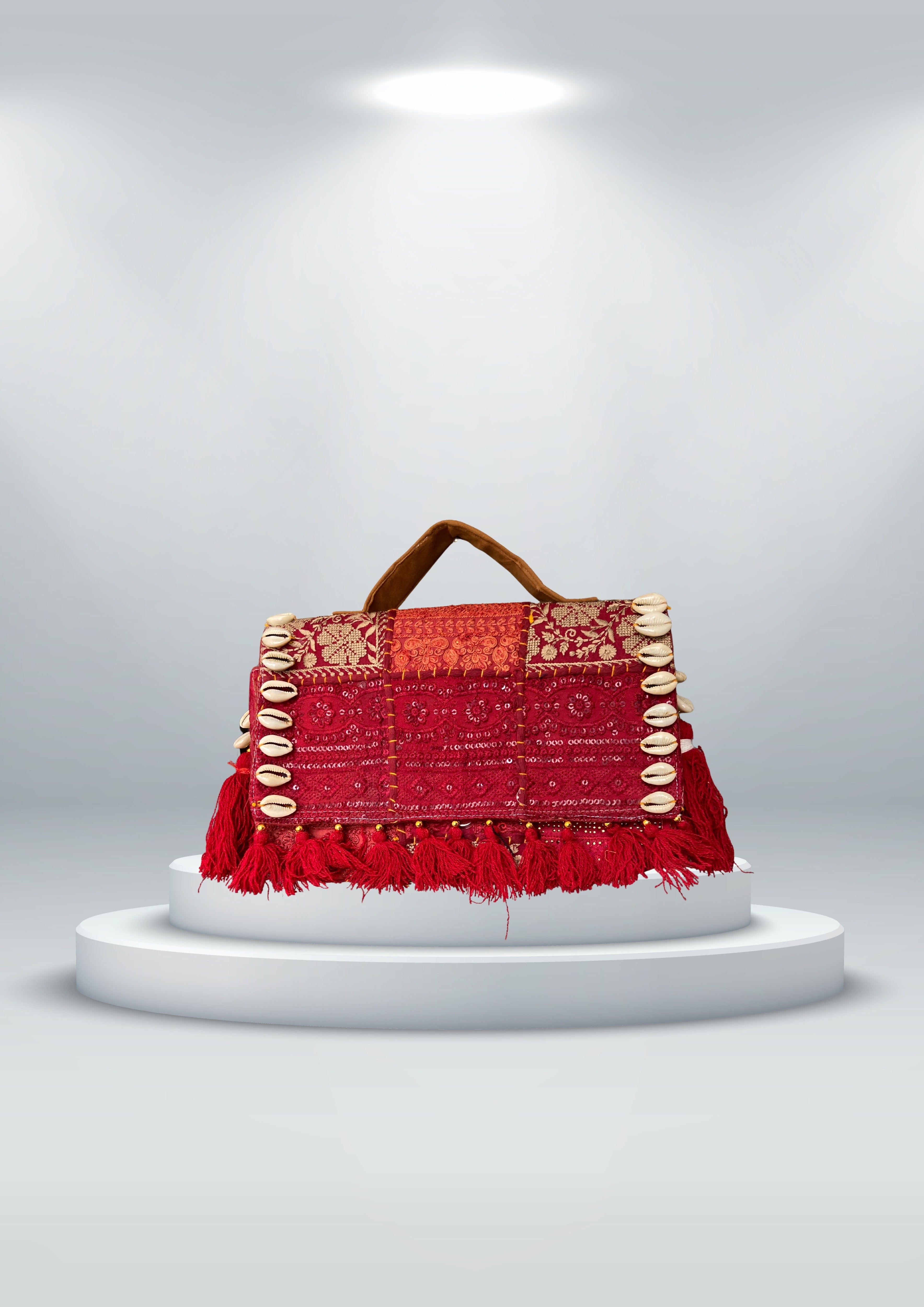 Ruhi - Luxury Handheld in Maroon - Banjara Bags