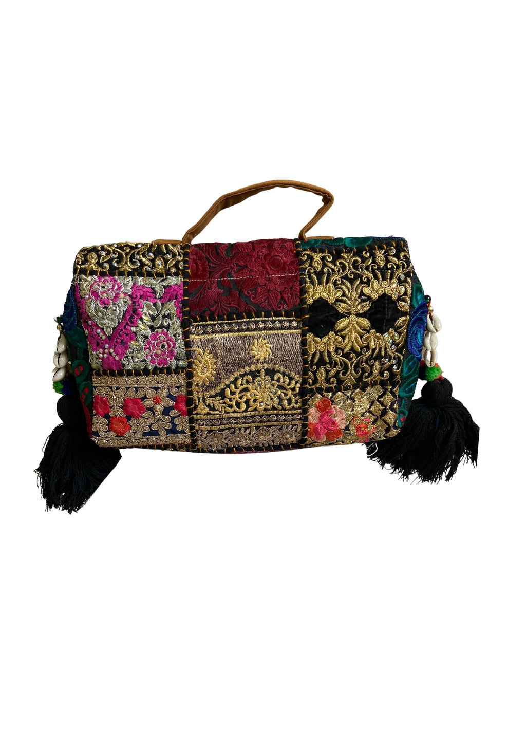 Ruhi - Soulful Elegance in Midnight Black Tassels - Banjara Bags