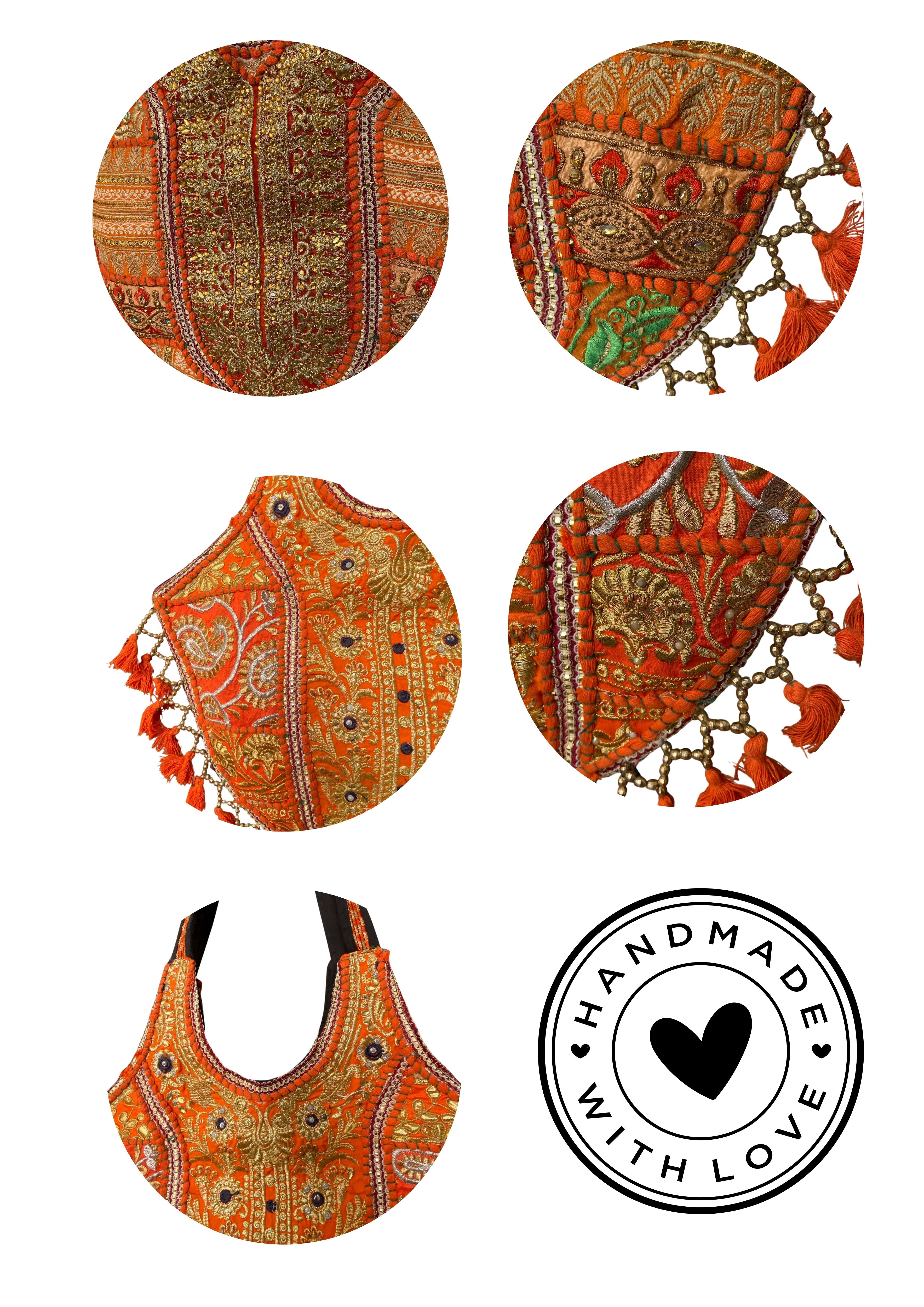 Mithra - Orange Tassles - Banjara Bags