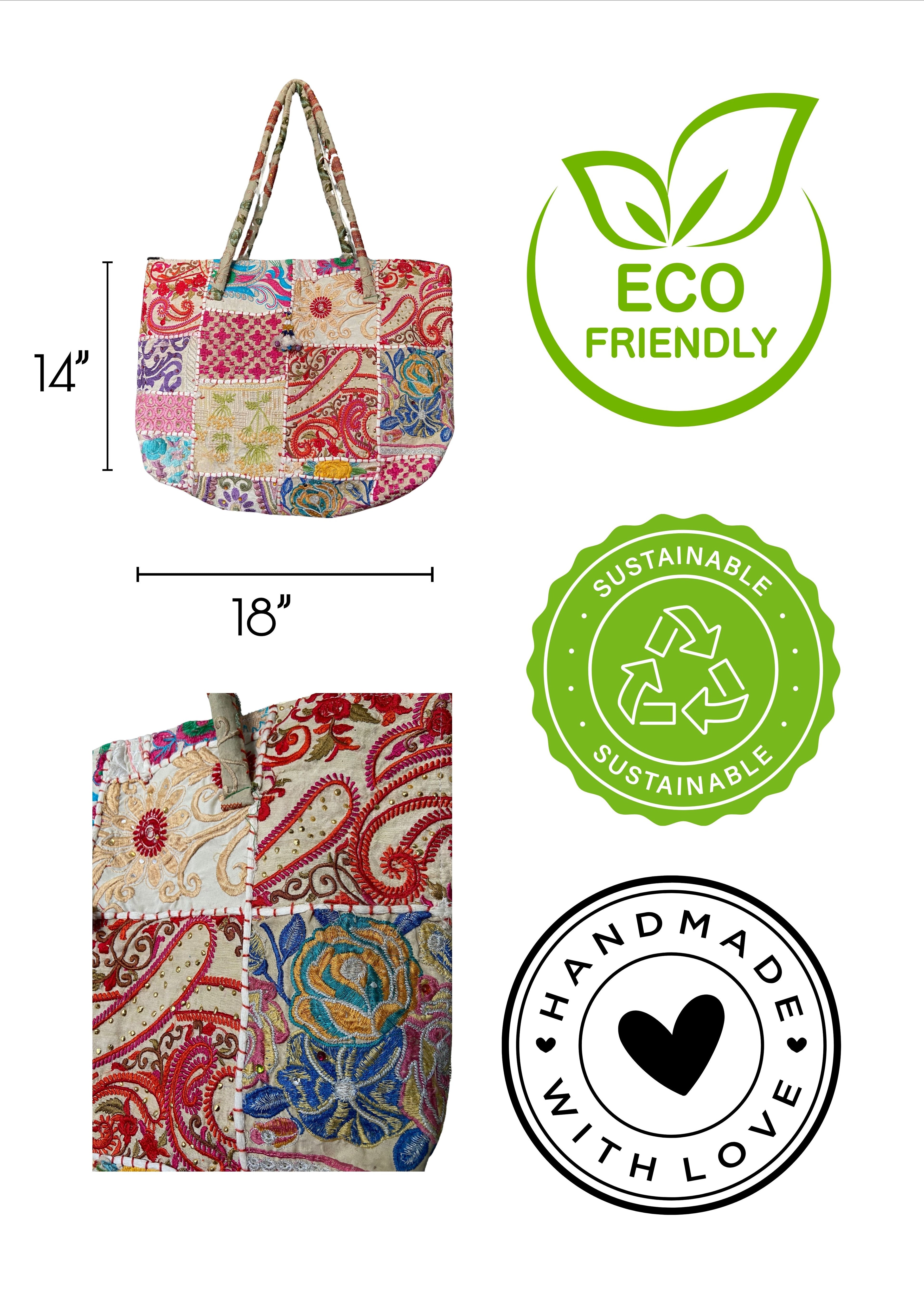 Manya - Cream and Red - Banjara Bags