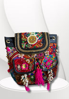 Azure Designer Backpack Microbead Medallion - Carry Culture - Banjara Bags