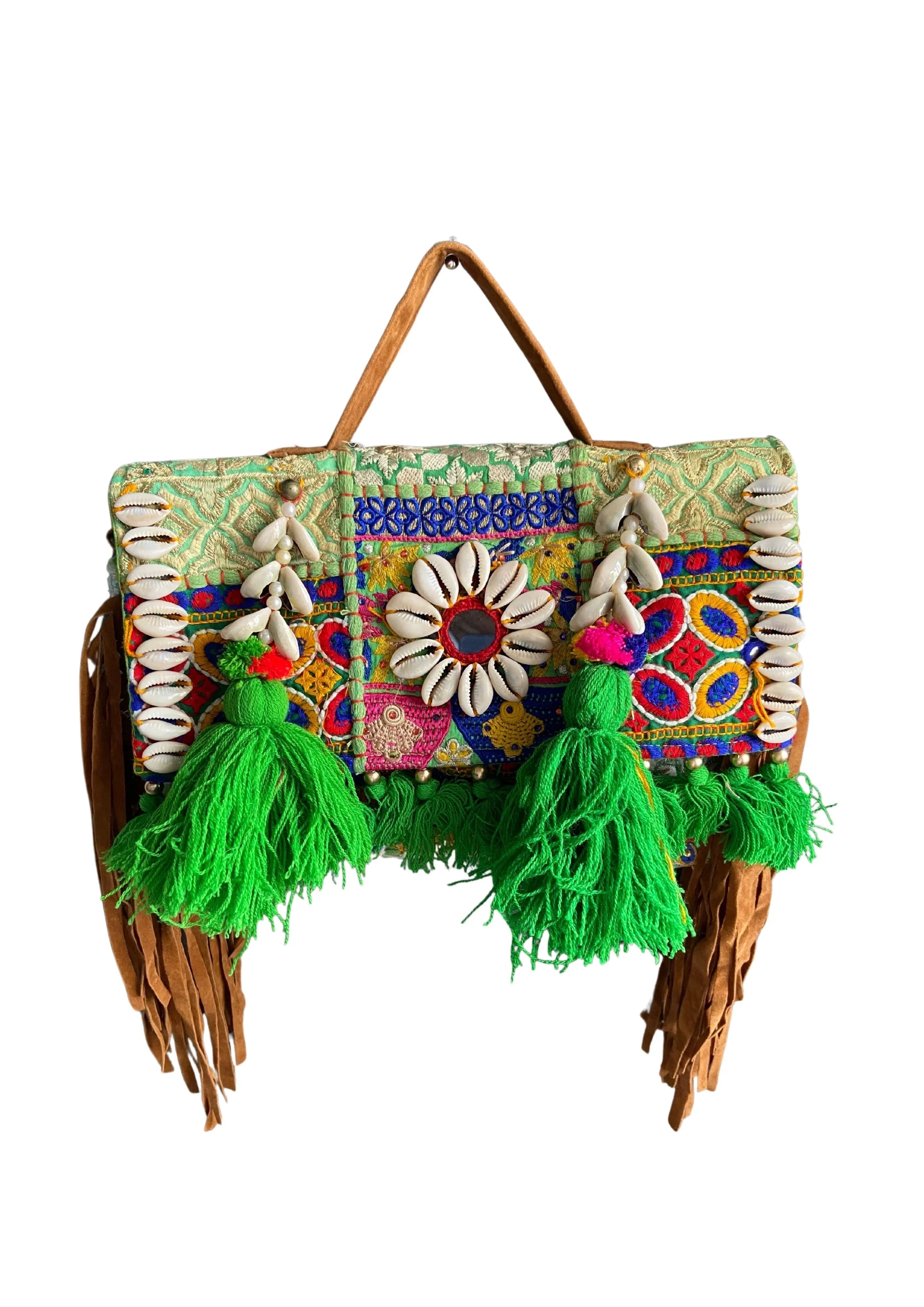 Ruhi - Soulful Elegance in Parrot Green - Banjara Bags