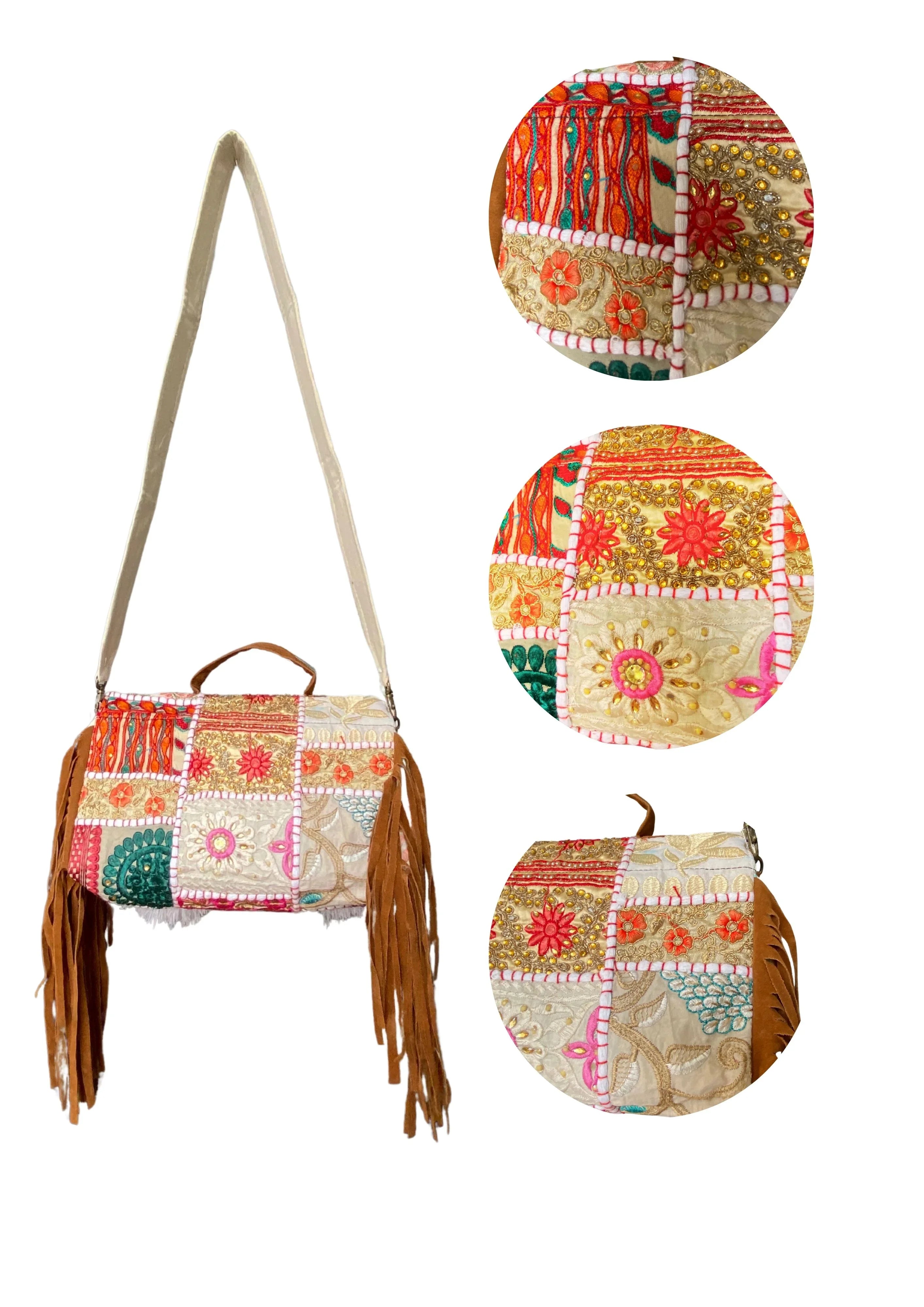 Ruhi - Soulful Elegance In Pearl White Tassels - Banjara Bags