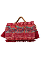 Ruhi - Luxury Handheld in Cream and Maroon - Banjara Bags
