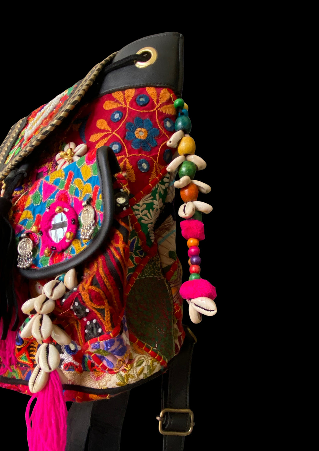 Azure Designer Backpack Microbead Medallion - Carry Culture - Banjara Bags