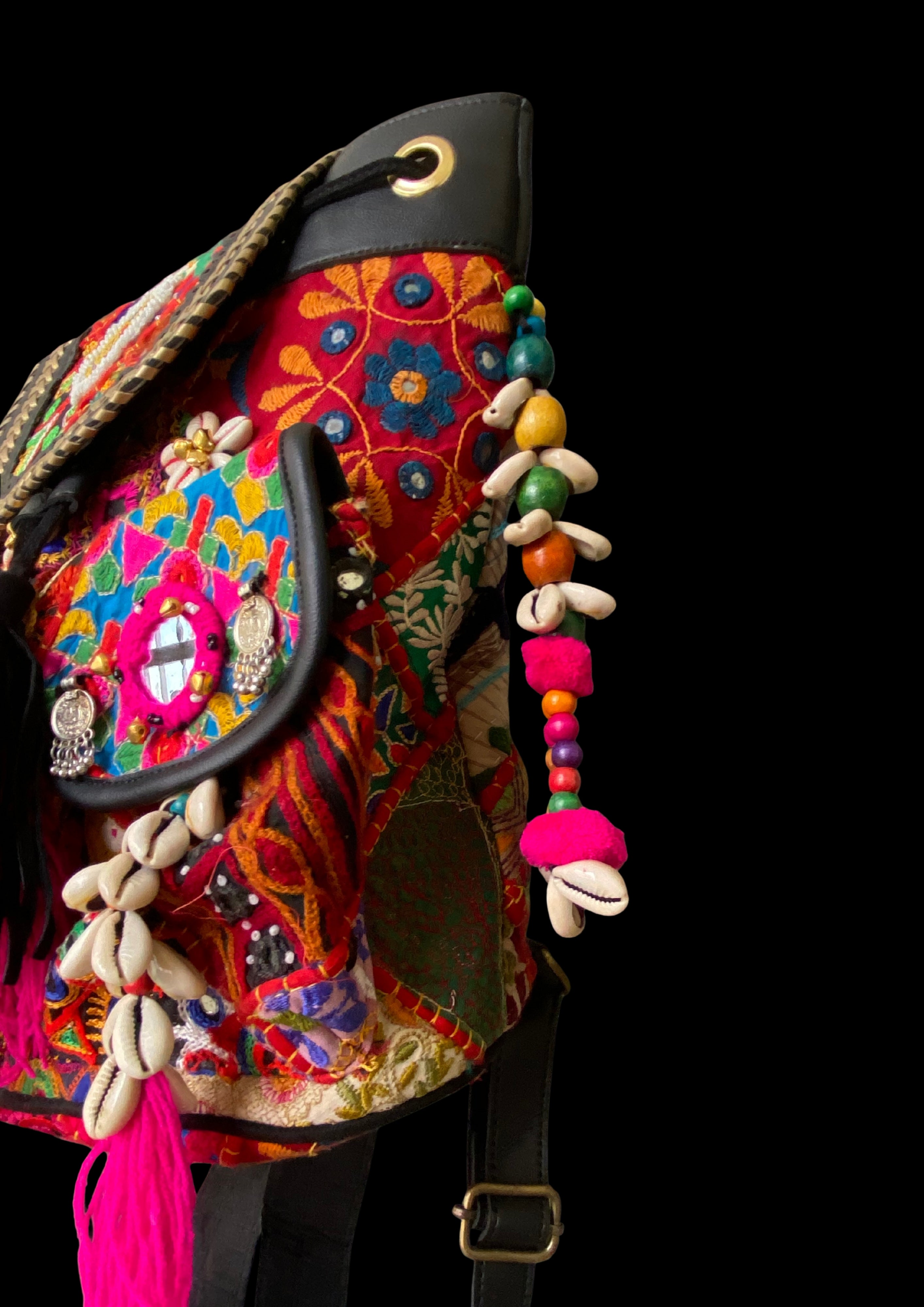 Azure Designer Backpack Microbead Medallion - Carry Culture - Banjara Bags