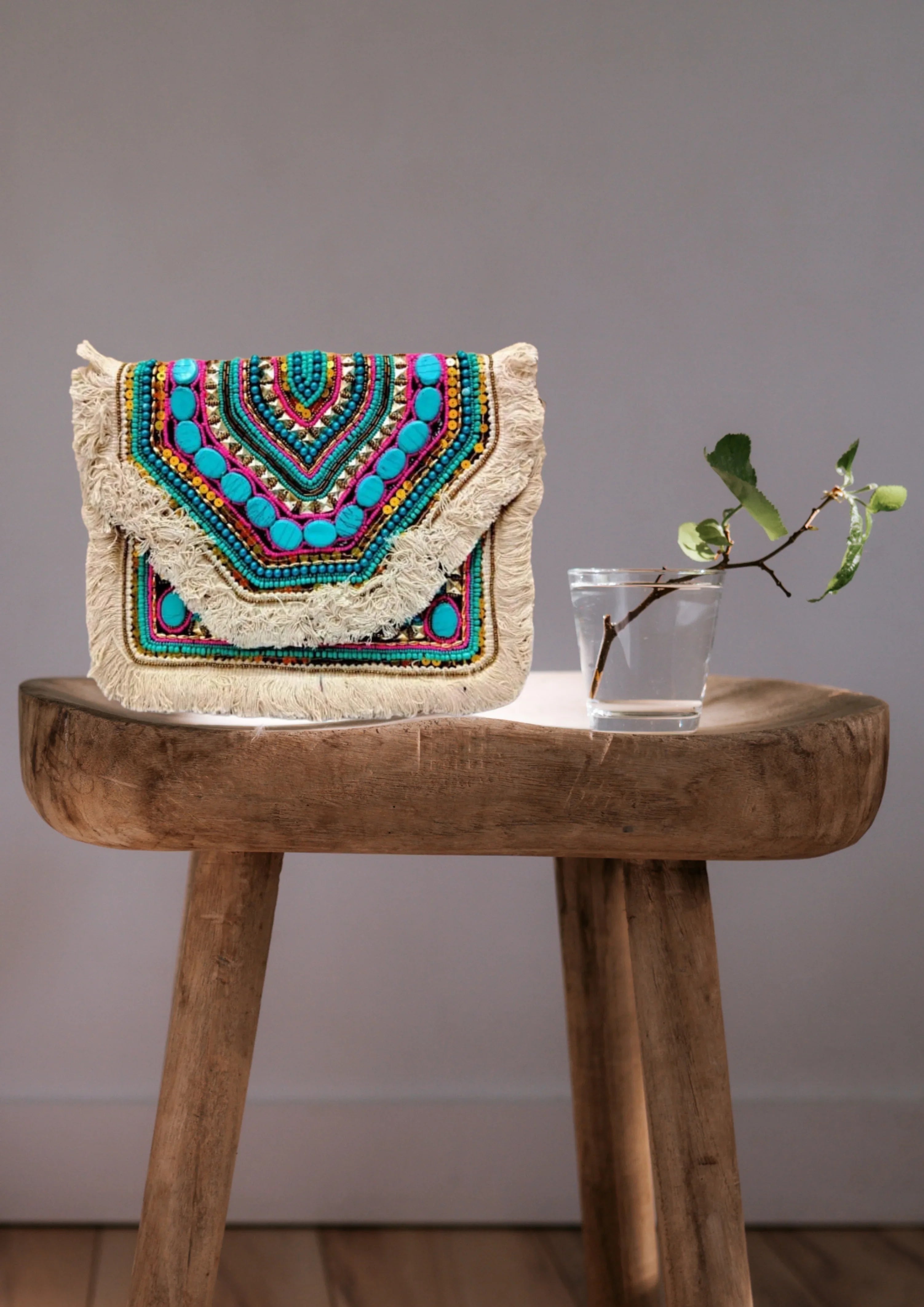 Athira - Turquoise Blue Bead - Banjara Bags