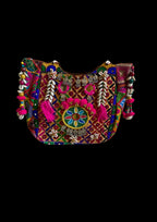 Aaliyah Designer Tote - Coin Tassel and Micro-bead Medallion - Banjara Bags