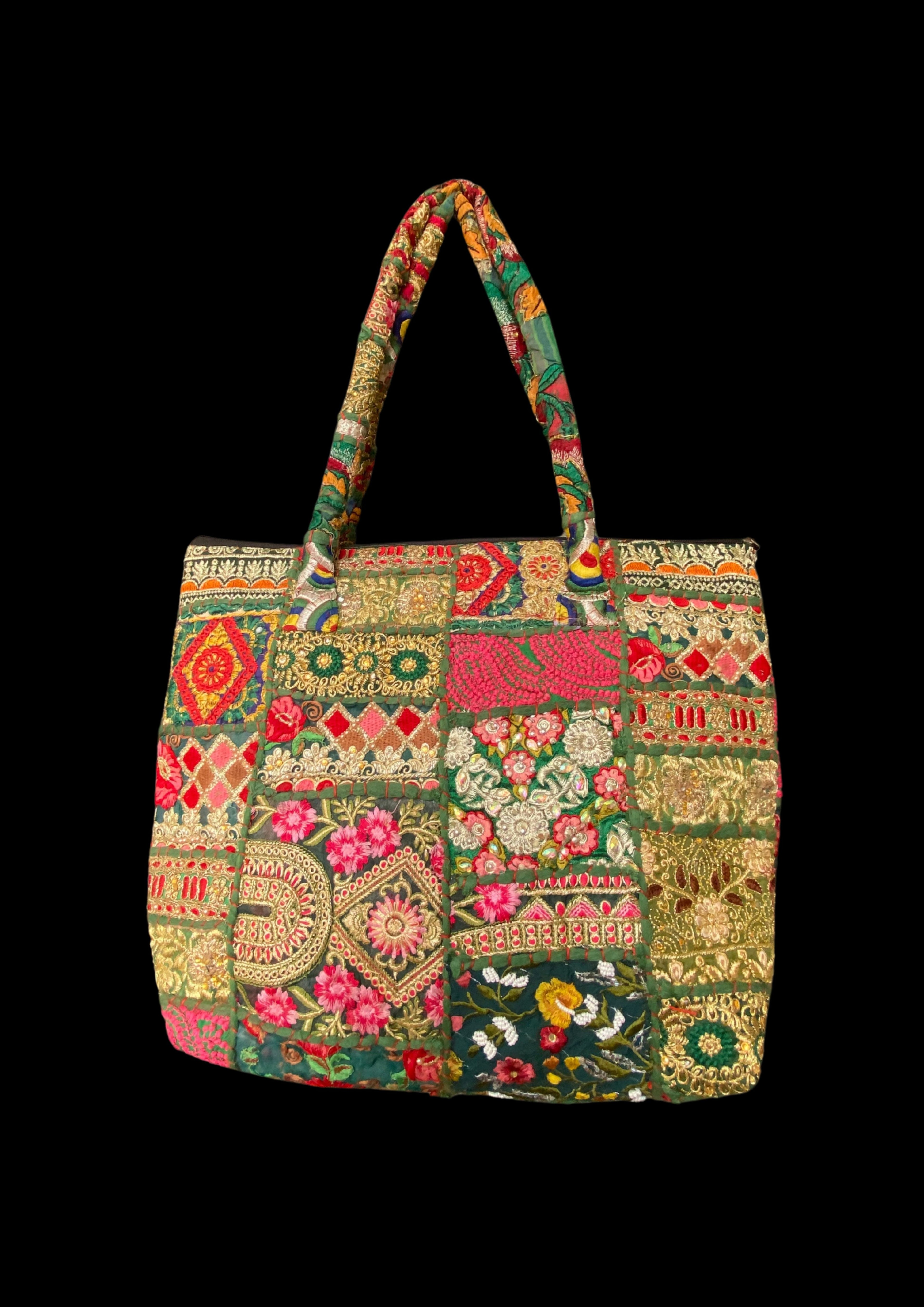 Manya - Emerald Green and Gold - Banjara Bags