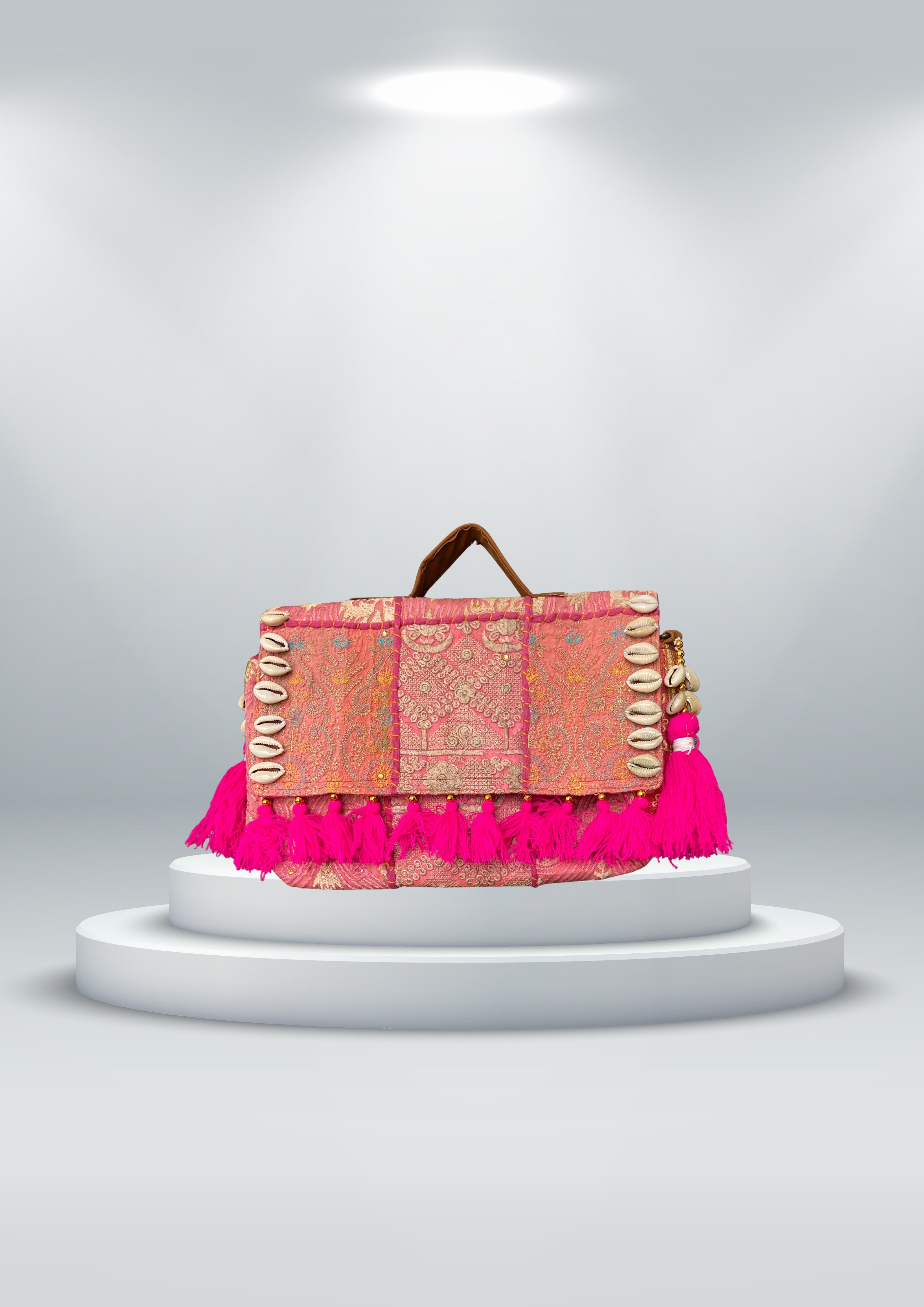 Ruhi - Luxury Handheld in Rani Pink - Banjara Bags