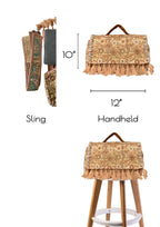 Ruhi - Luxury Handheld in Beige Floral - Banjara Bags