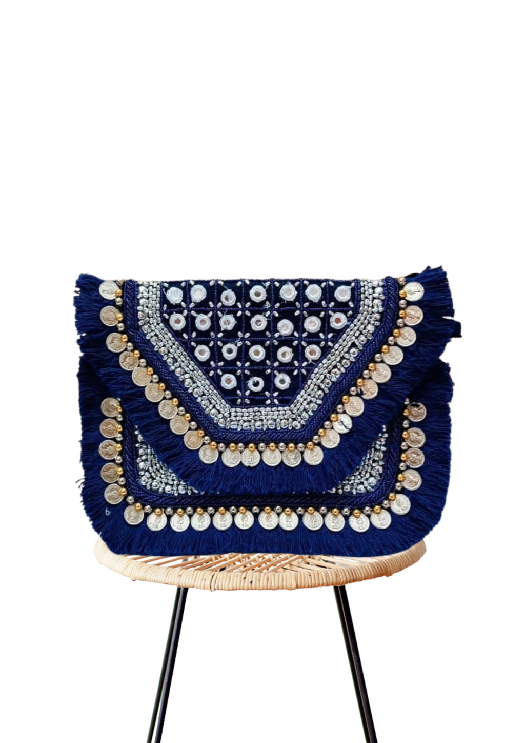 Athira - Midnight Blue Fringe - Banjara Bags