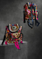 Azure Designer Backpack Sterling Silver Medallion - Carry Culture - Banjara Bags