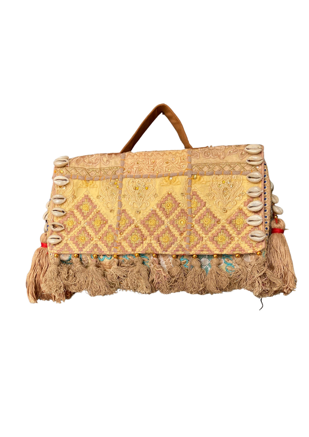 Ruhi - Luxury Handheld in Beige - Banjara Bags
