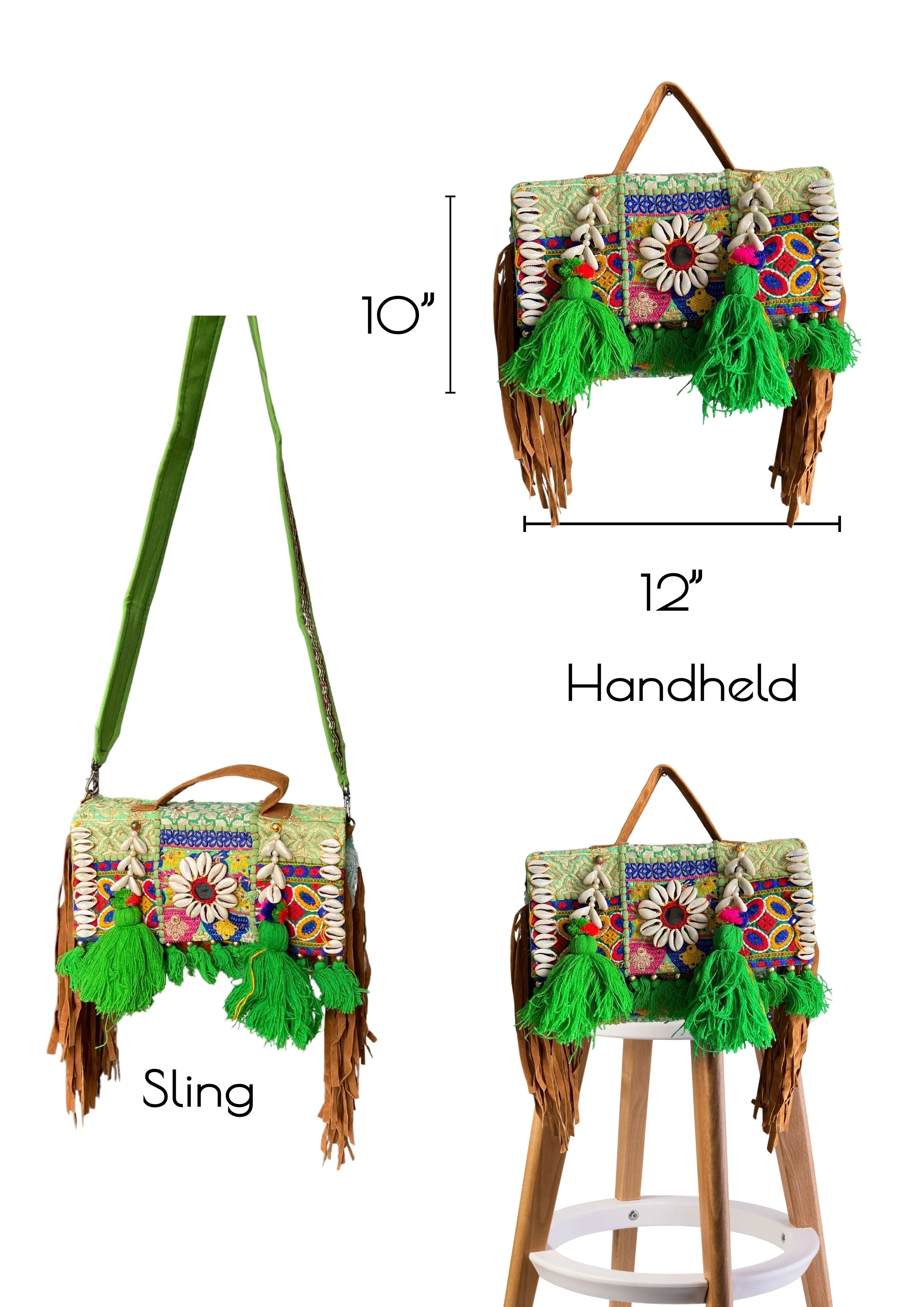 Ruhi - Soulful Elegance in Parrot Green - Banjara Bags