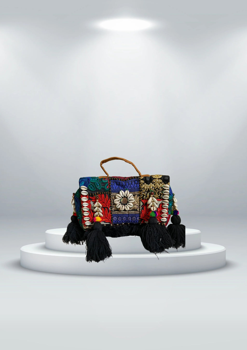 Ruhi - Soulful Elegance in Midnight Black Tassels - Banjara Bags