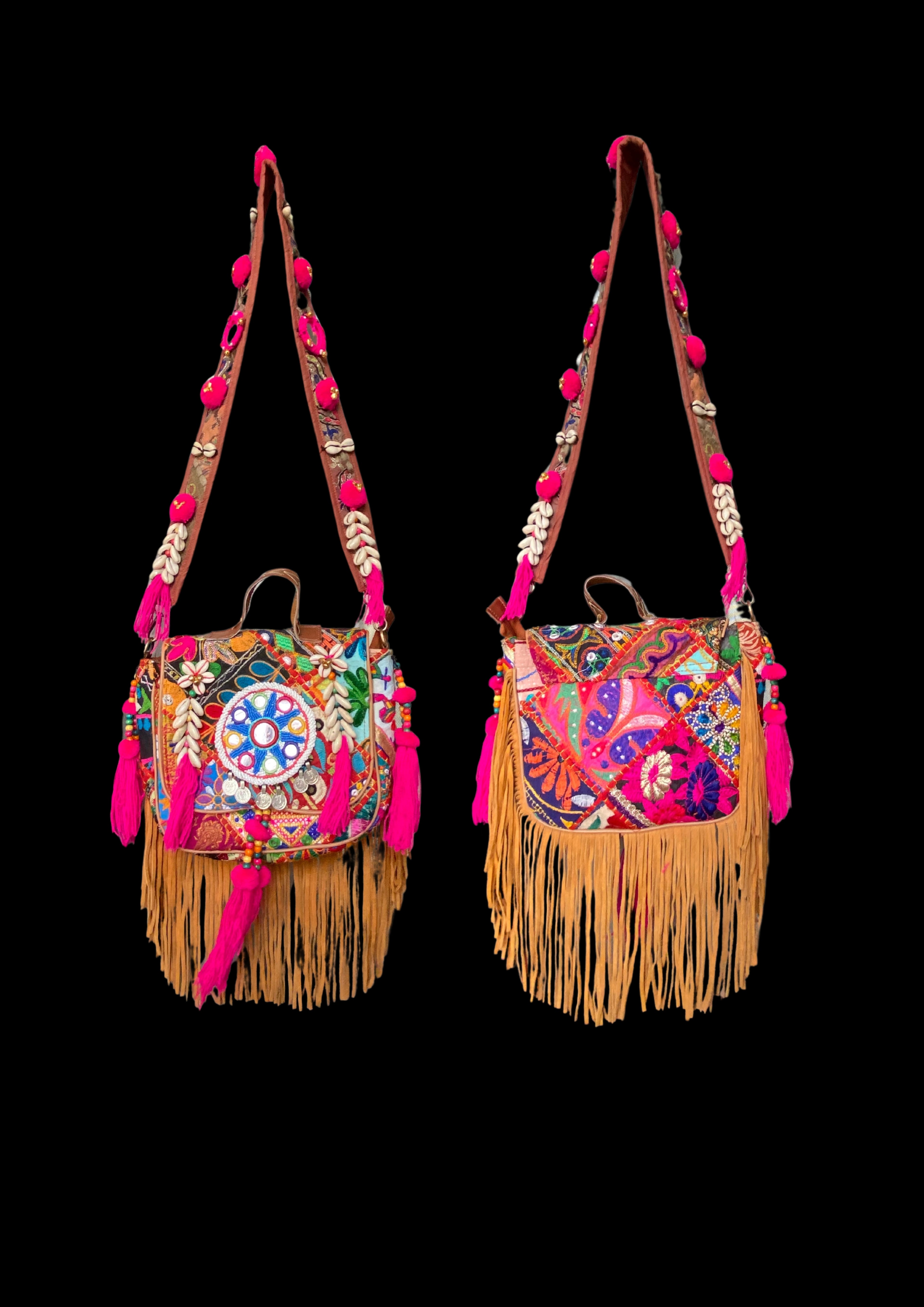 Ruhi Luxe Cowgirl Sling with Micro-bead Medallion - Banjara Bags