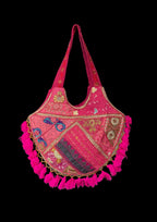 Mithra - Rani Pink Tassles - Banjara Bags