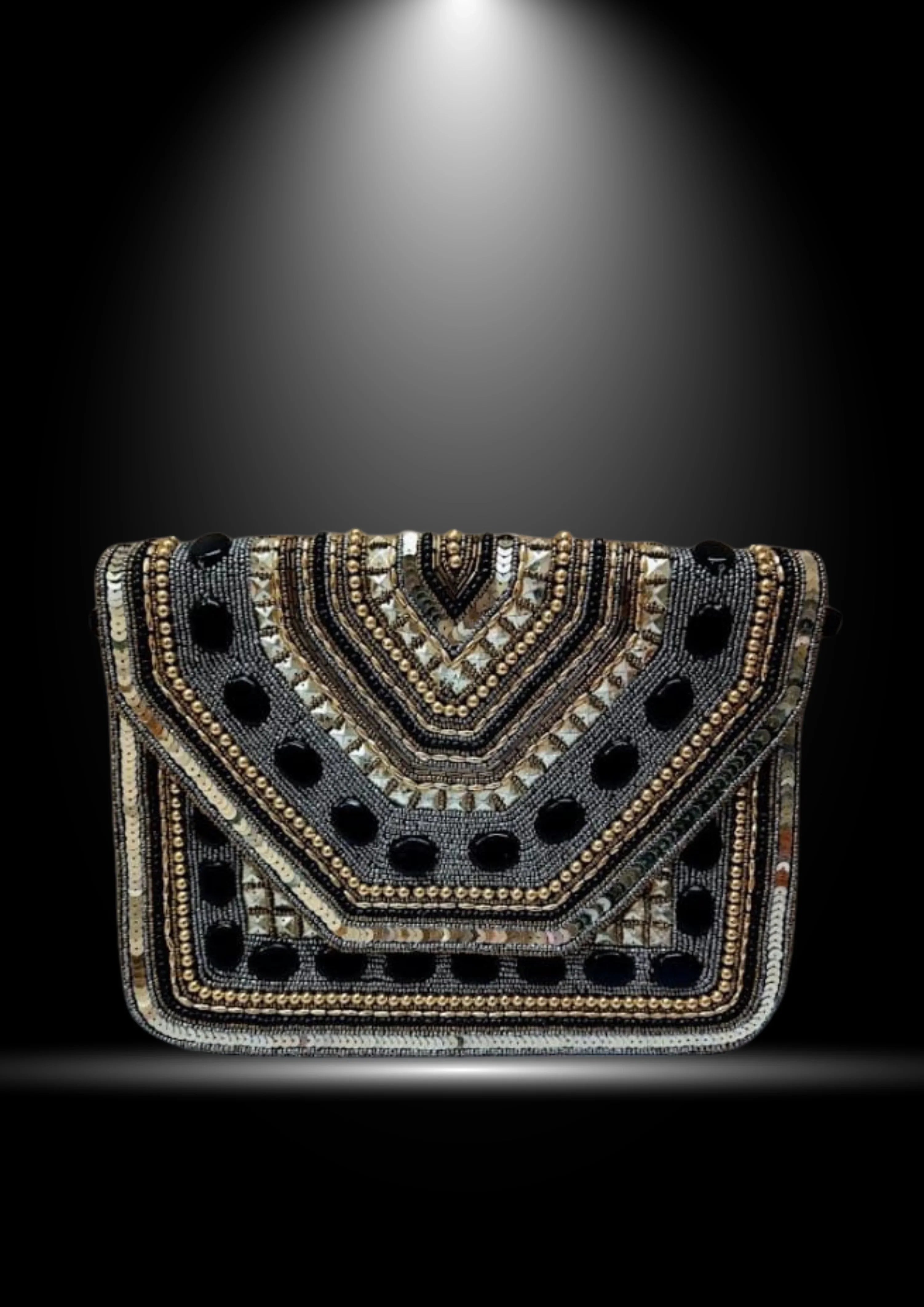 Athira - Black Beaded - Banjara Bags