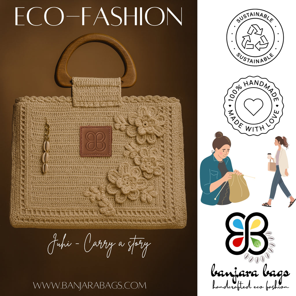 Juhi in Beige – A Stylish, Sustainable Work Tote for Eco-conscious women - Banjara Bags