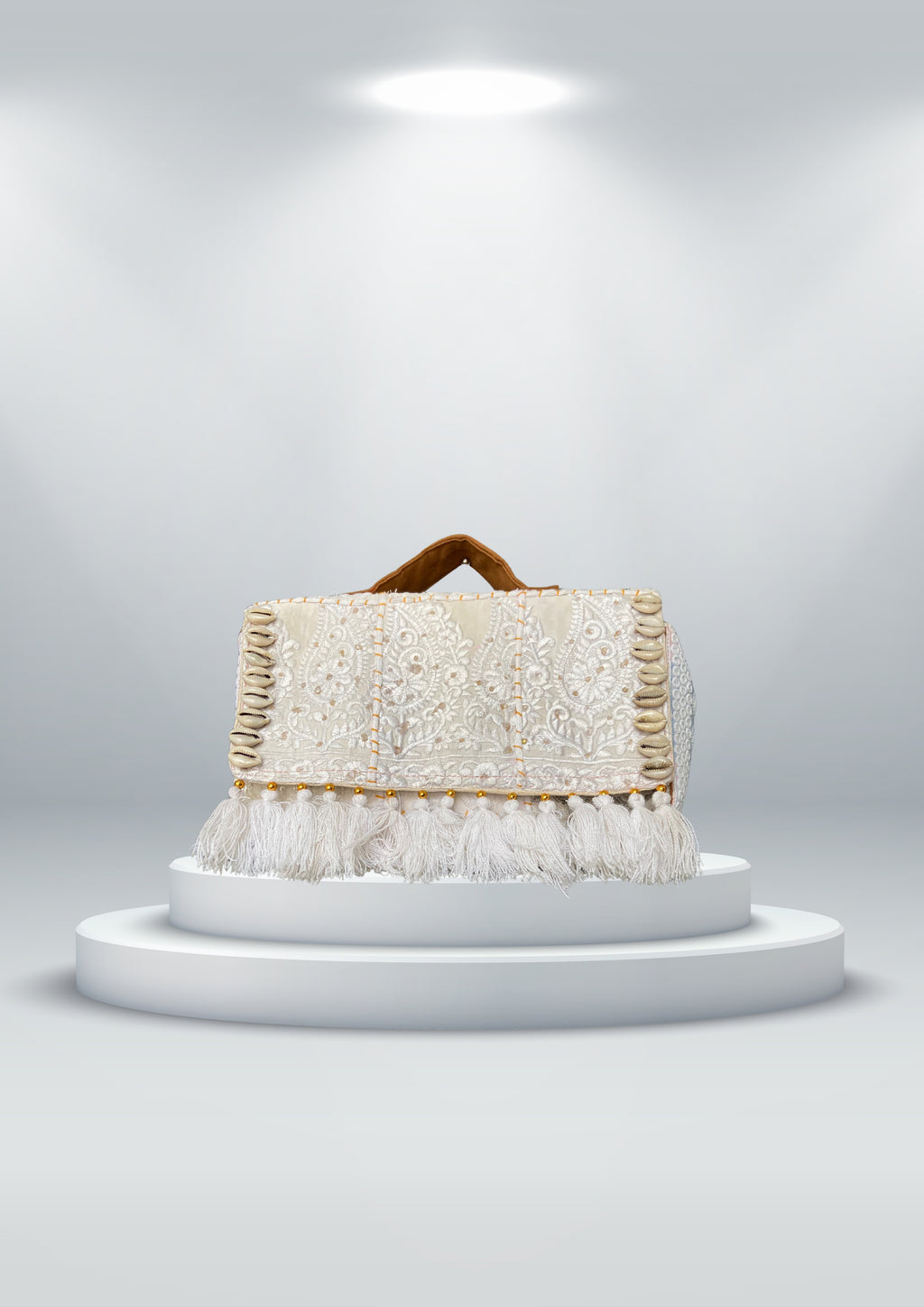 Ruhi - Luxury Handheld in Snow White - Banjara Bags