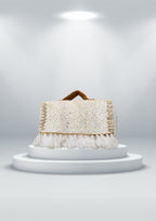 Ruhi - Luxury Handheld in Snow White - Banjara Bags