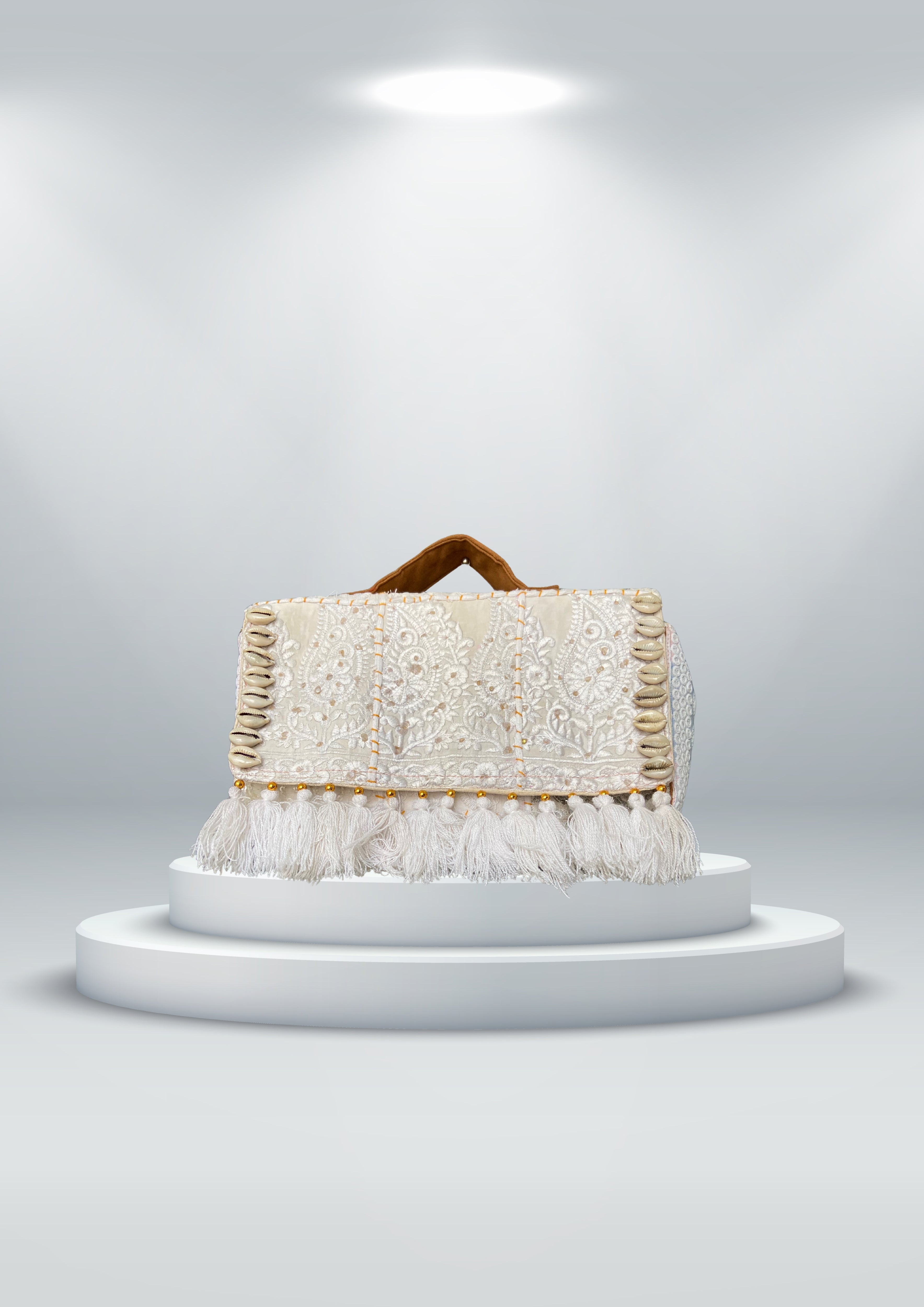 Ruhi - Luxury Handheld in Snow White - Banjara Bags