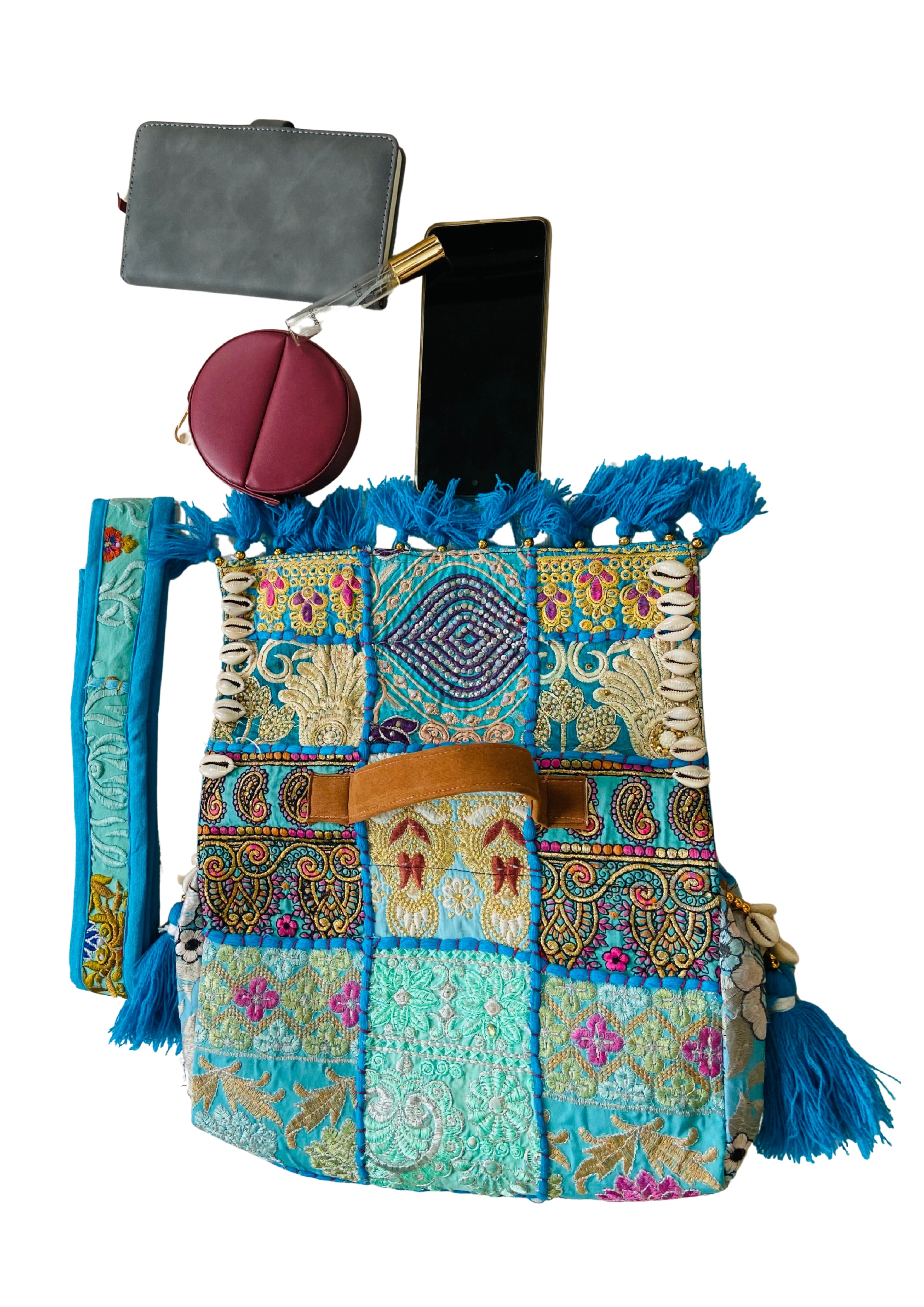 Ruhi - Soulful Elegance in Denim Blue - Banjara Bags