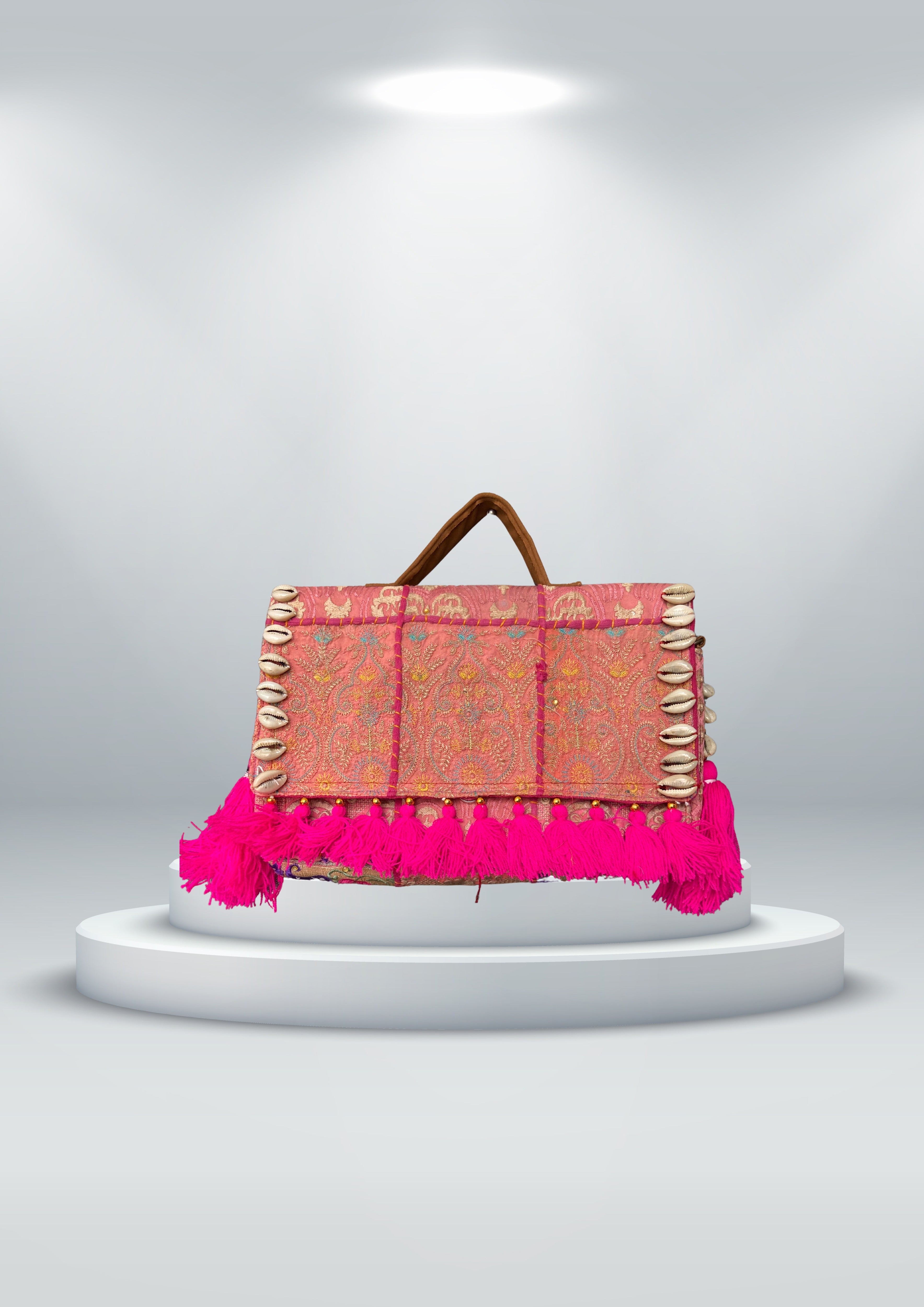 Ruhi - Luxury Handheld in Pink - Banjara Bags