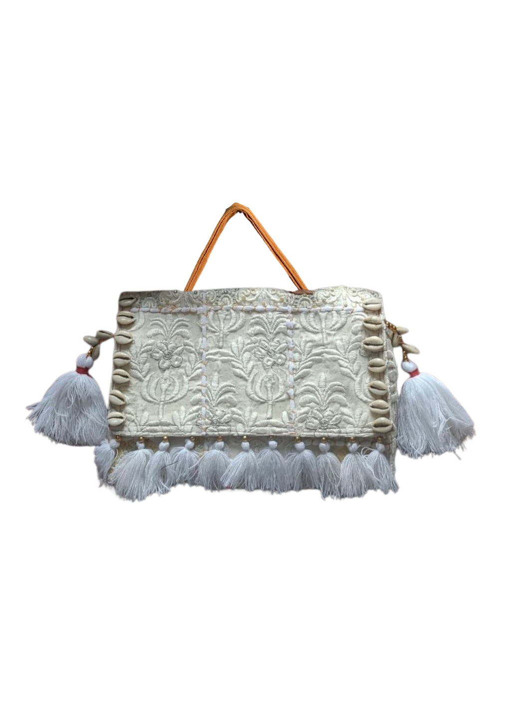 Ruhi - Luxury Handheld in Snow White - Banjara Bags