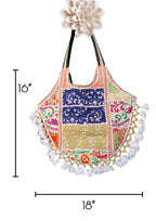 Mithra - Snow White Tassles - Banjara Bags