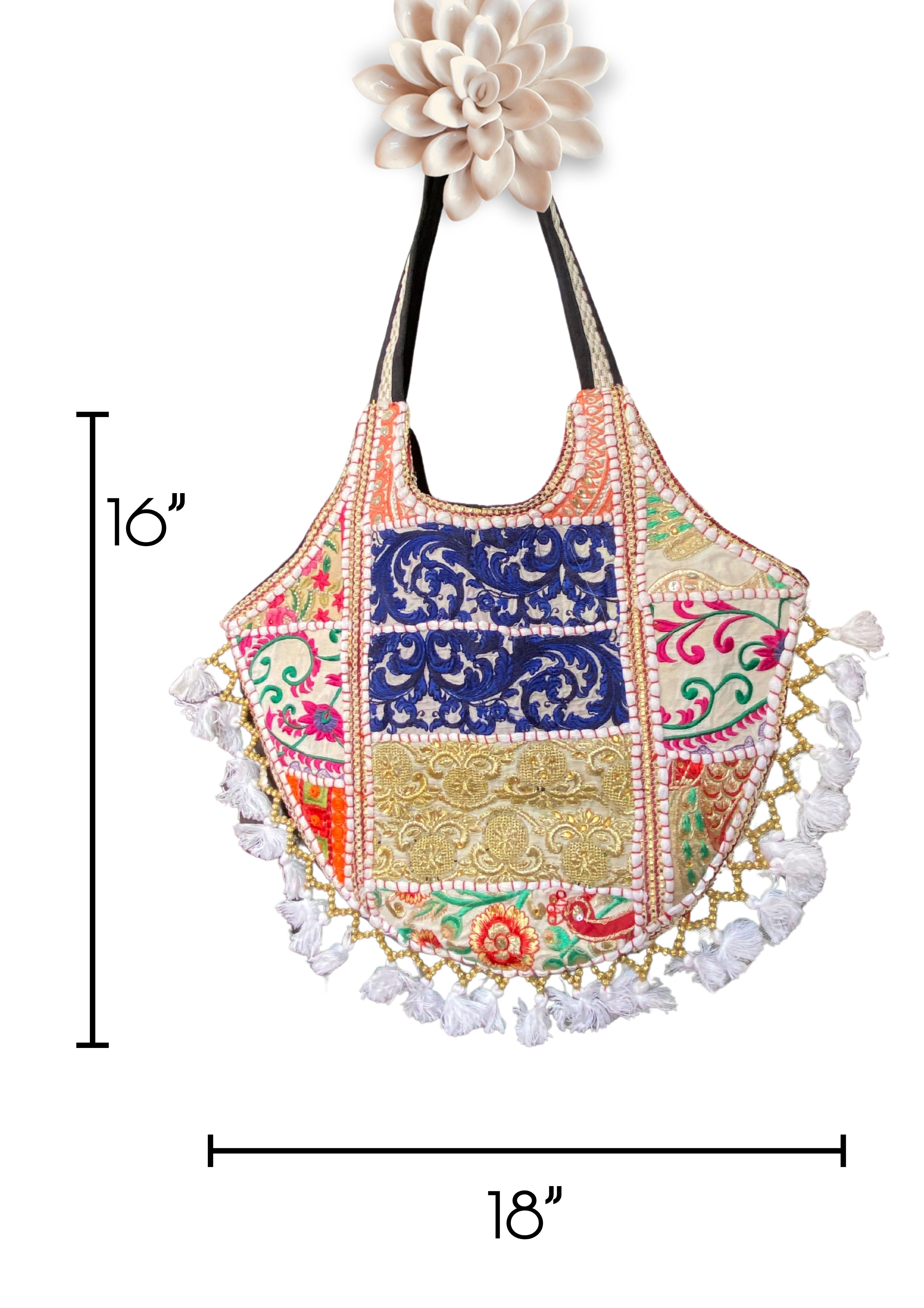 Mithra - Snow White Tassles - Banjara Bags