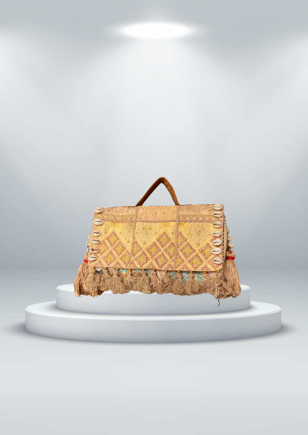 Ruhi - Luxury Handheld in Beige - Banjara Bags