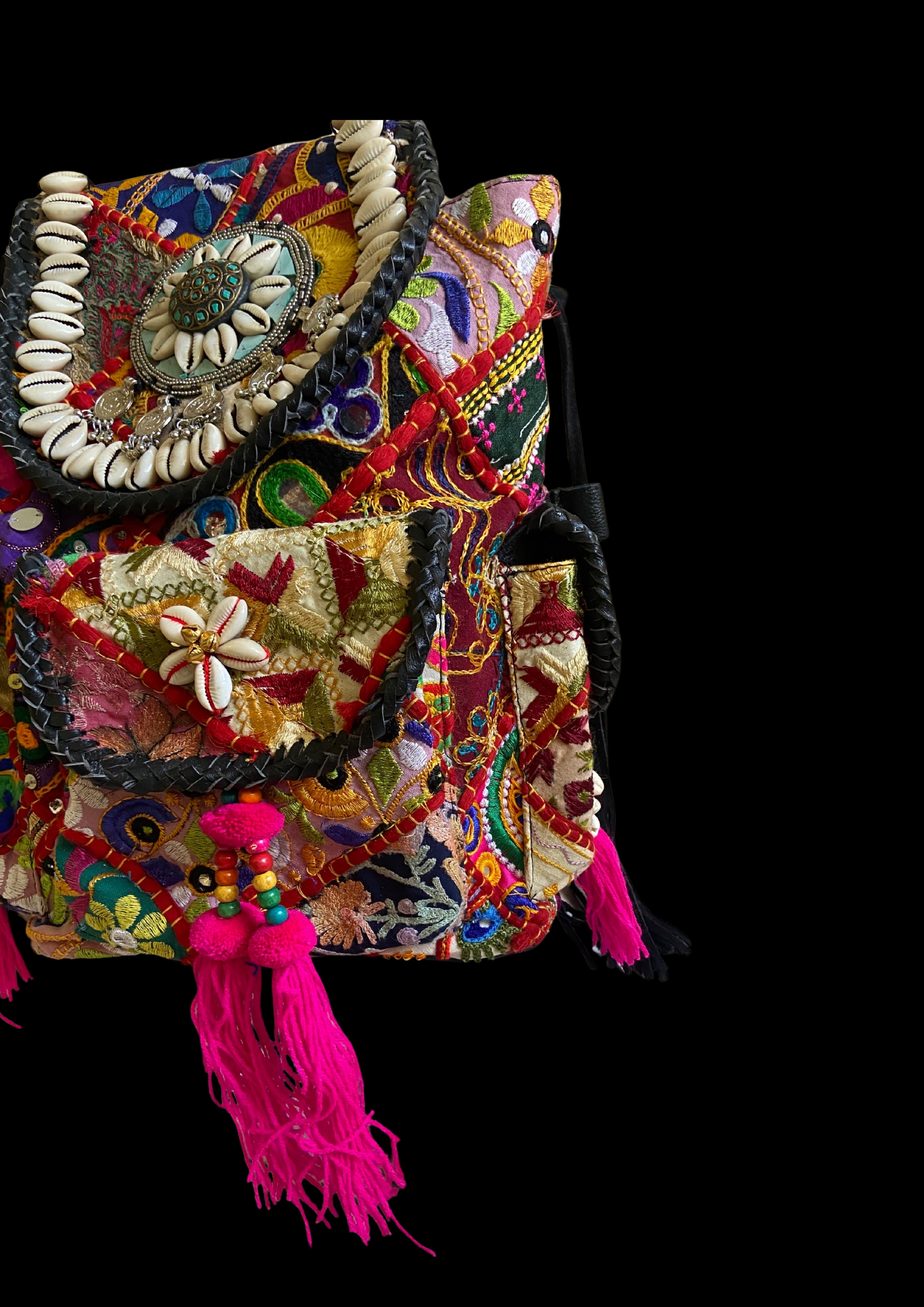 Azure Designer Backpack Sterling Silver Medallion - Carry Culture - Banjara Bags